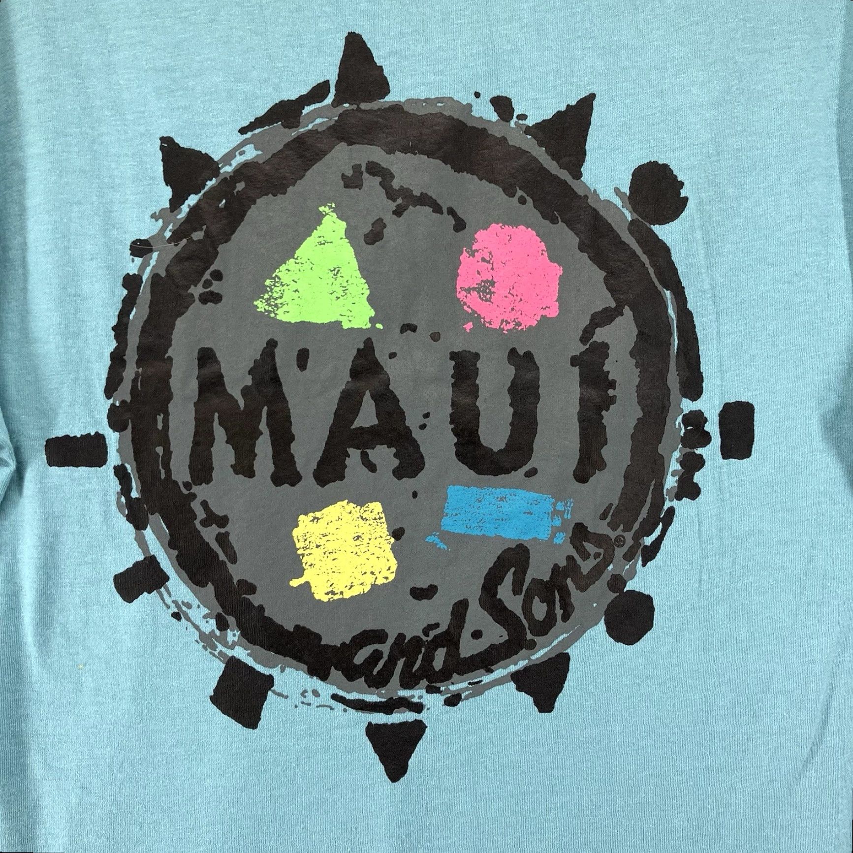 AQUA Maui and Sons Logo Graphic T-shirt Men Medium Short Sleeve Blue Color Retro 80s 90s Cotton Polyester Breathable Crew Neck Size US M / EU 48-50 / 2 - 2 Thumbnail