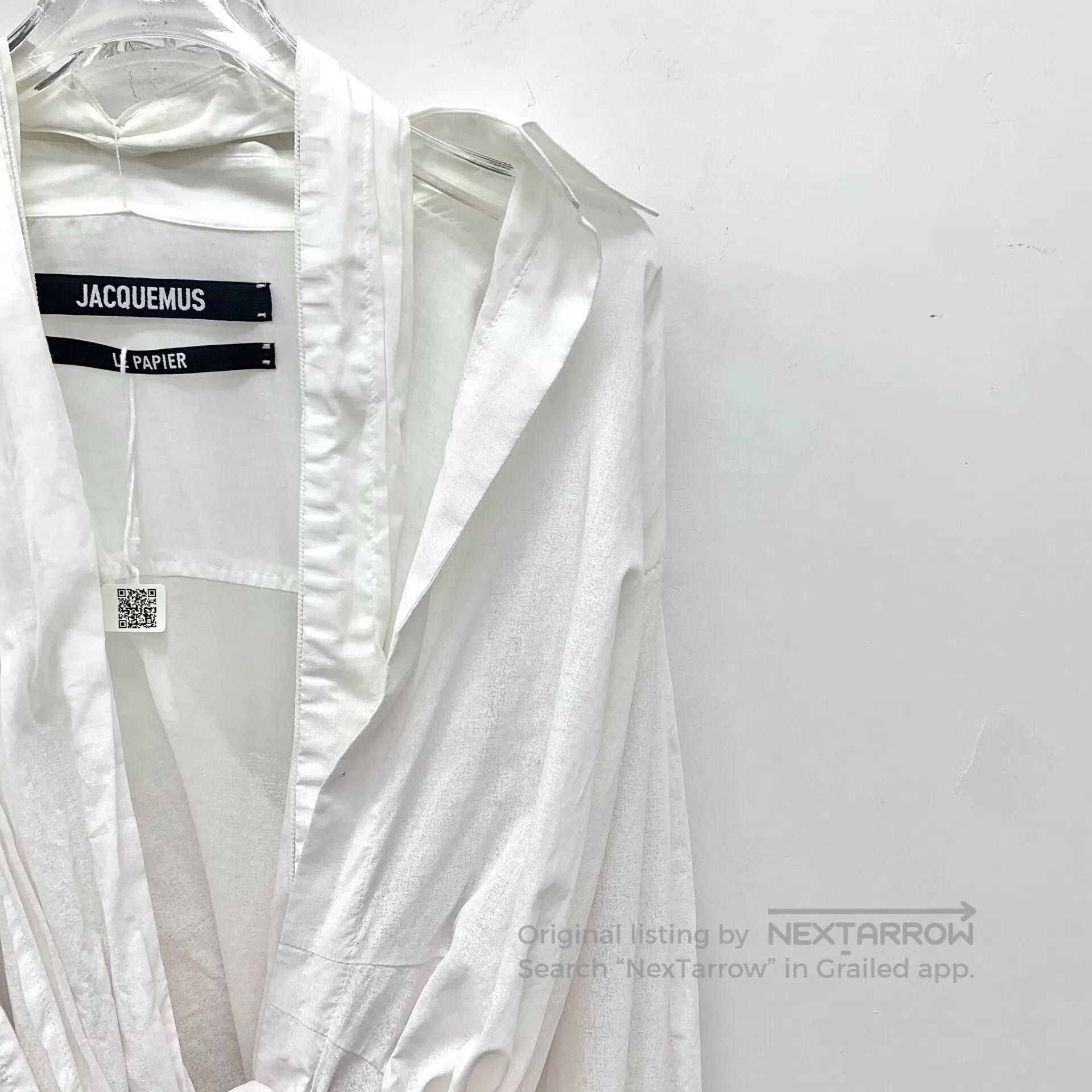 Jacquemus Jacquemus White pleated bow detail cotton long-sleeve shir Size XXS / US 00 / IT 34 - 3 Thumbnail
