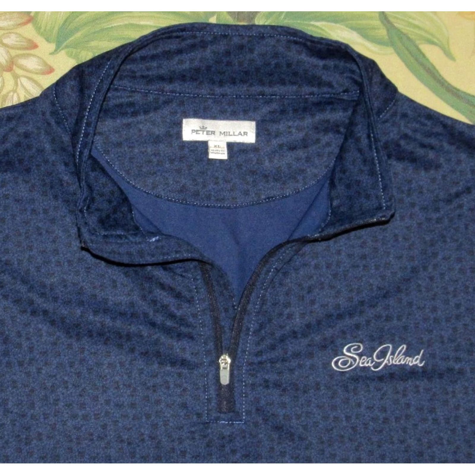 Peter Millar PETER MILLAR Skull All Over Print Perth Performance Sweater Sea Island XL Men Pullover Blue XL 89% Polyester 11% Spandex Size US XL / EU 56 / 4 - 2 Thumbnail