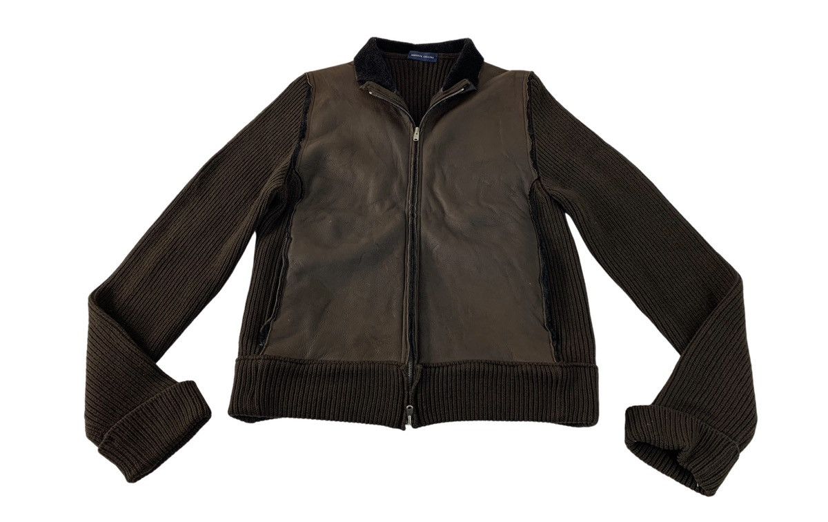Roberto Collina Sheep Skin Leather Knit Made in Italy Bomber