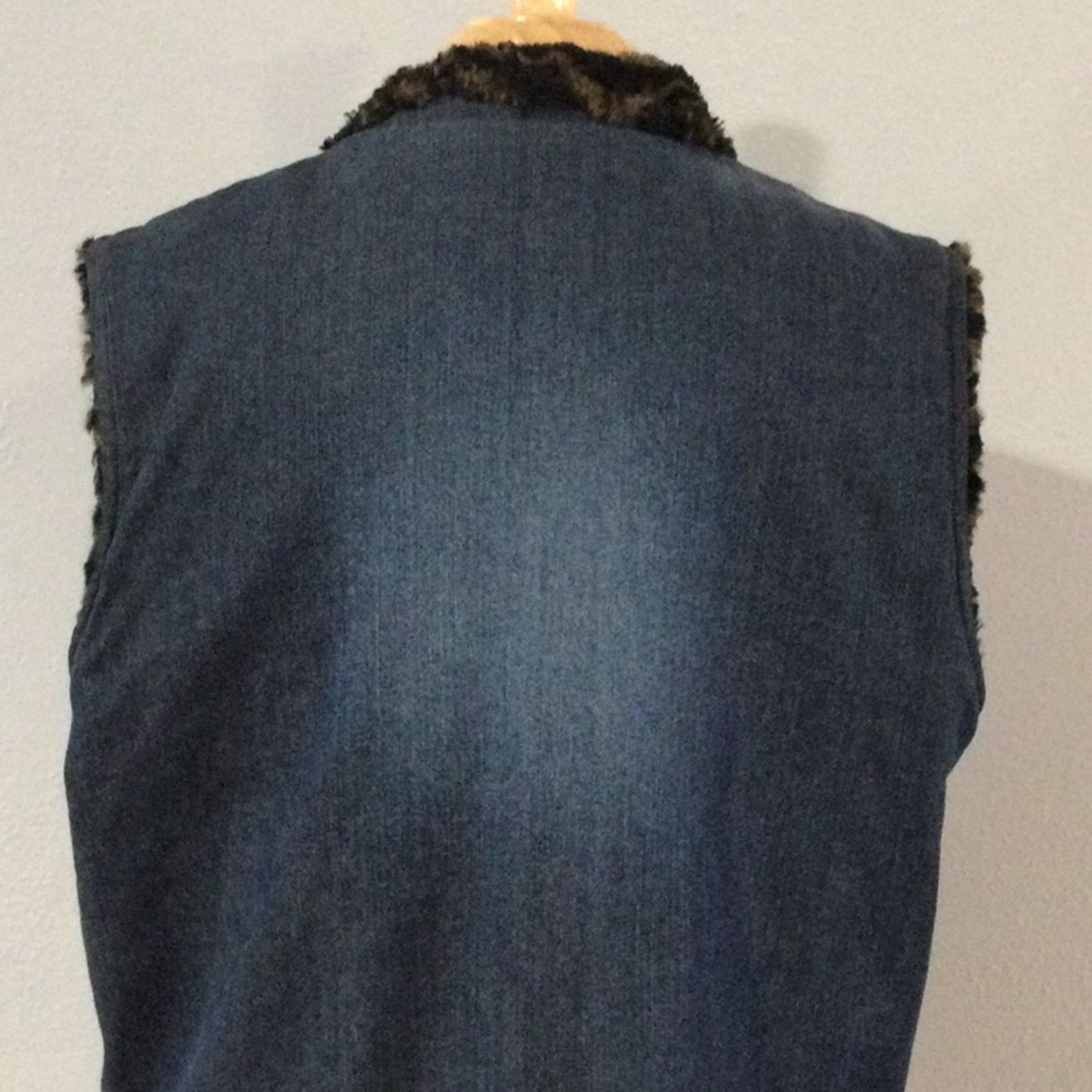 Other Blue Jean & Animal Print Reversible Vest Unknown Measurement Size ONE SIZE - 9 Thumbnail