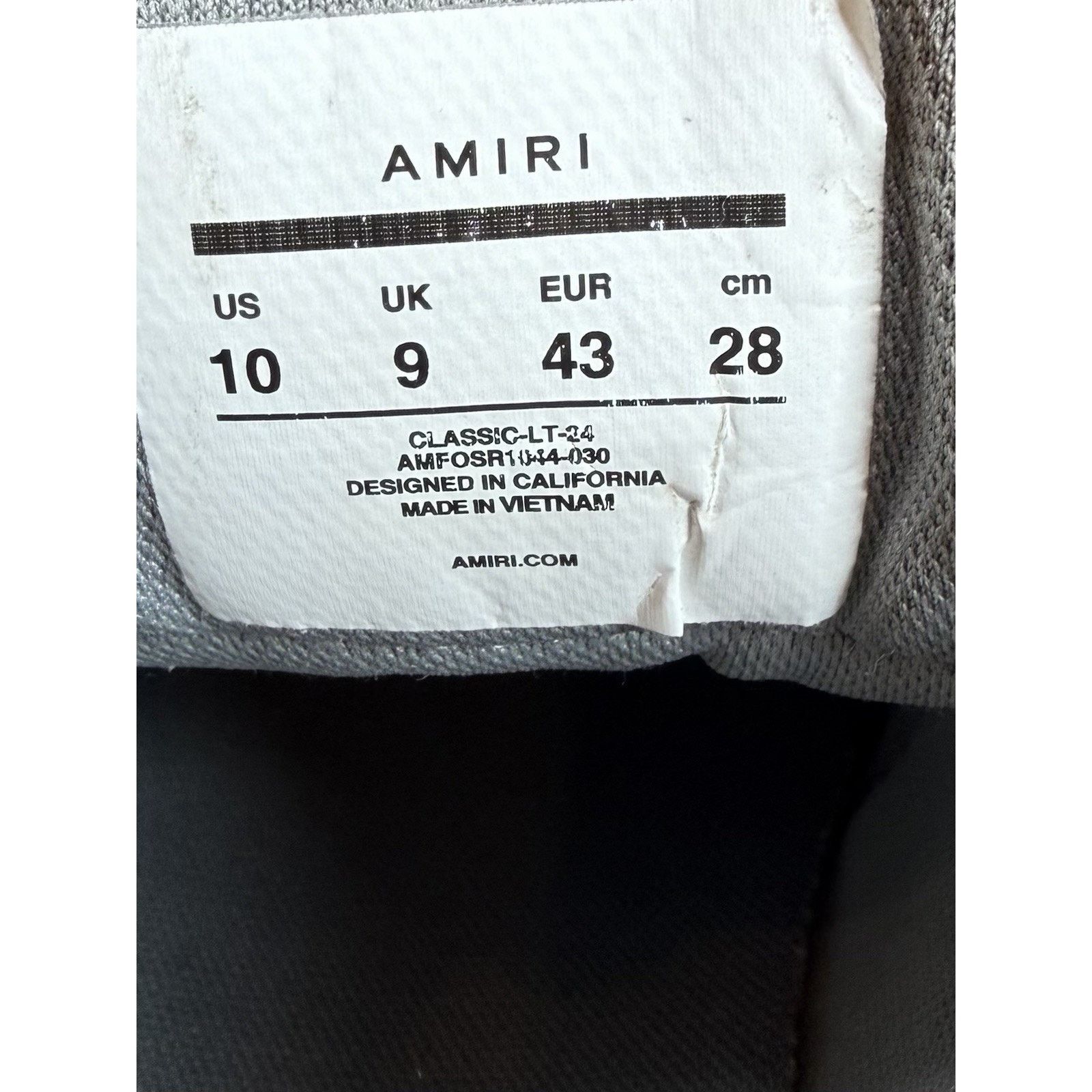 Amiri Size 43EU/10US - Amiri Classic Low Top Grey Sneakers Size US 10 / EU 43 - 9 Thumbnail