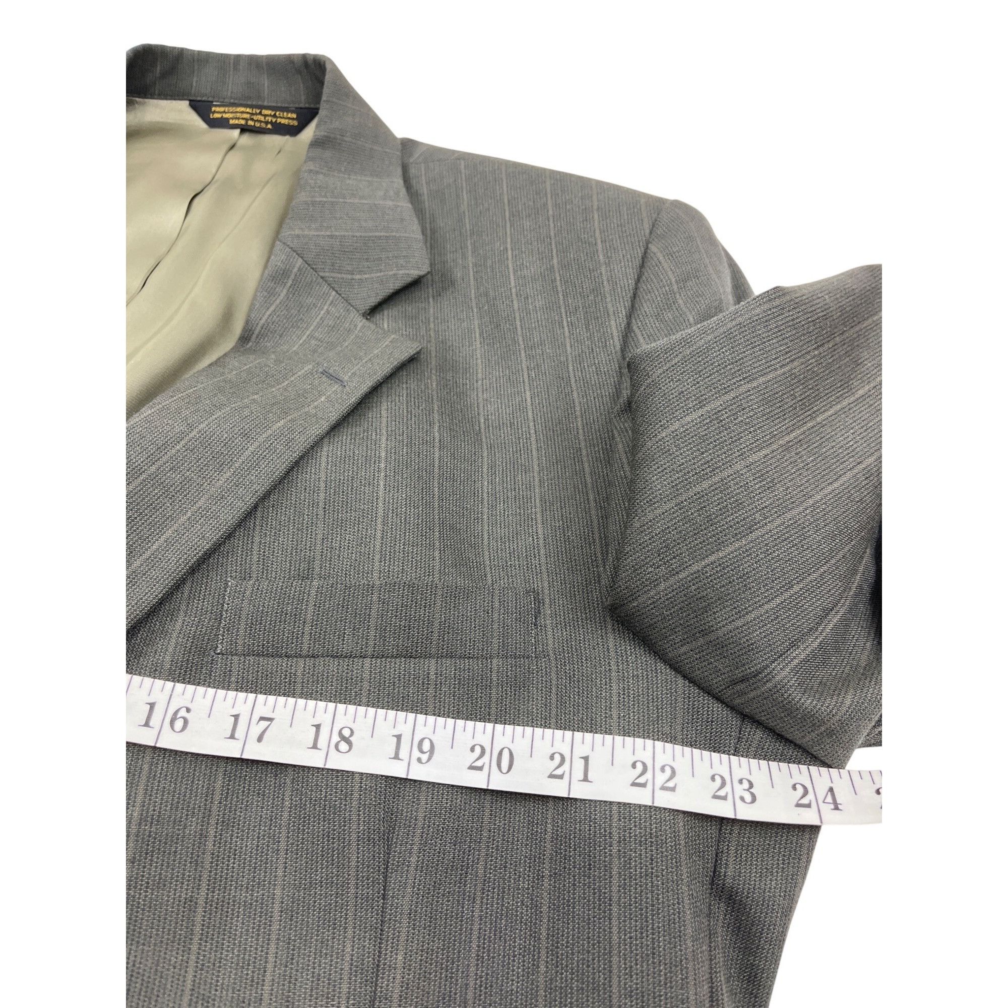 Other Mens Gray Pinstripe Suit 42R 100% Worsted Wool Pants 34/31 B Size 42R - 19 Thumbnail