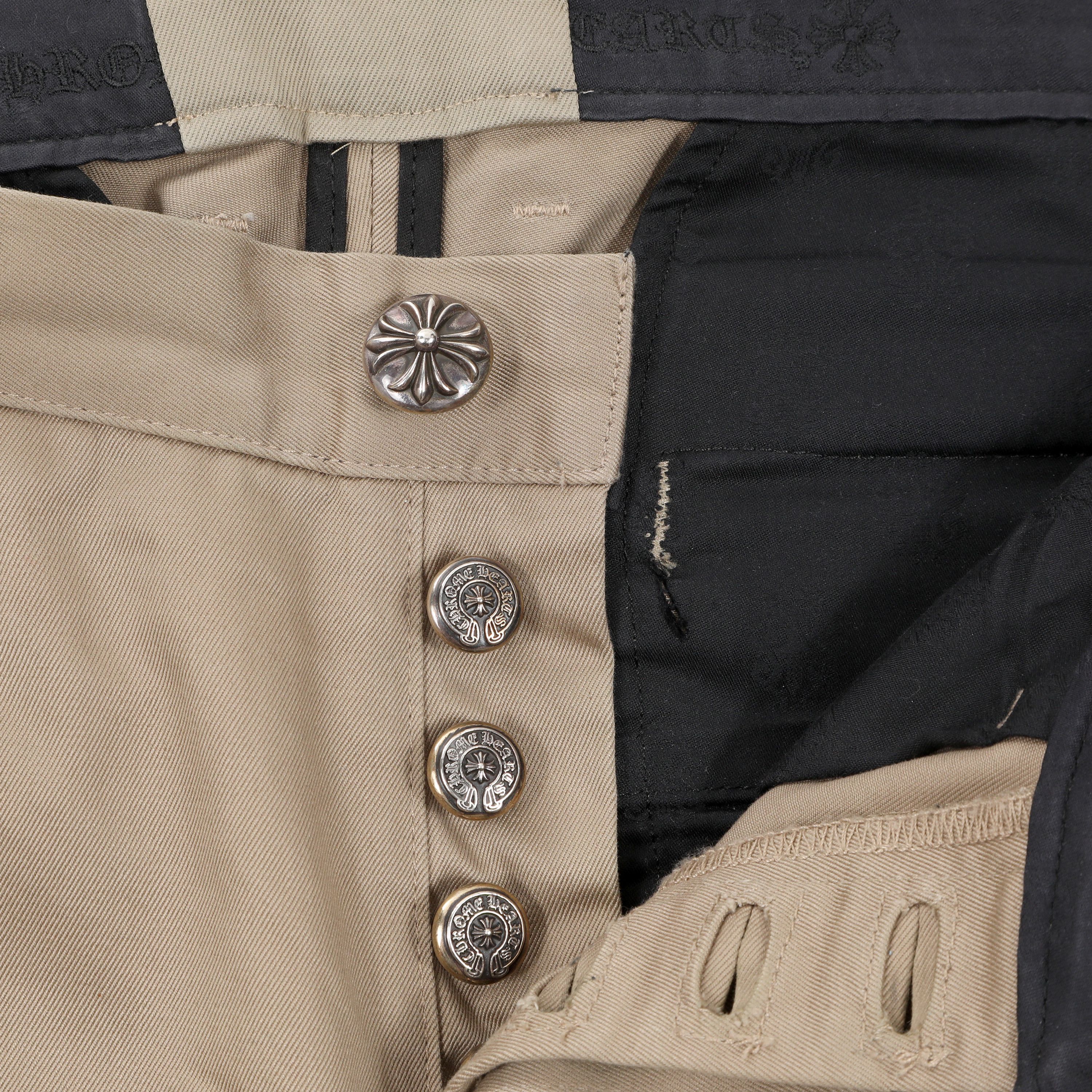 Chrome Hearts Tan Multi Checkered and Black Cross Patch Chino Pants Size US 33 - 4 Thumbnail