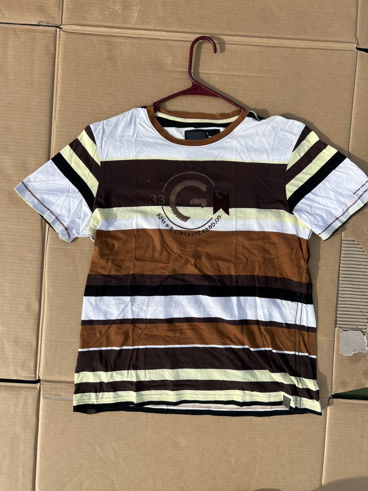 G-Star G-Star Raw Striped Tee Size US L / EU 52-54 / 3 - 1 Thumbnail