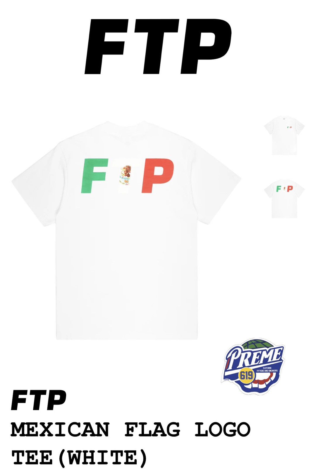 Fuck The Population FTP Mexico flag logo tee ( white, L) Size US L / EU 52-54 / 3 - 3 Thumbnail
