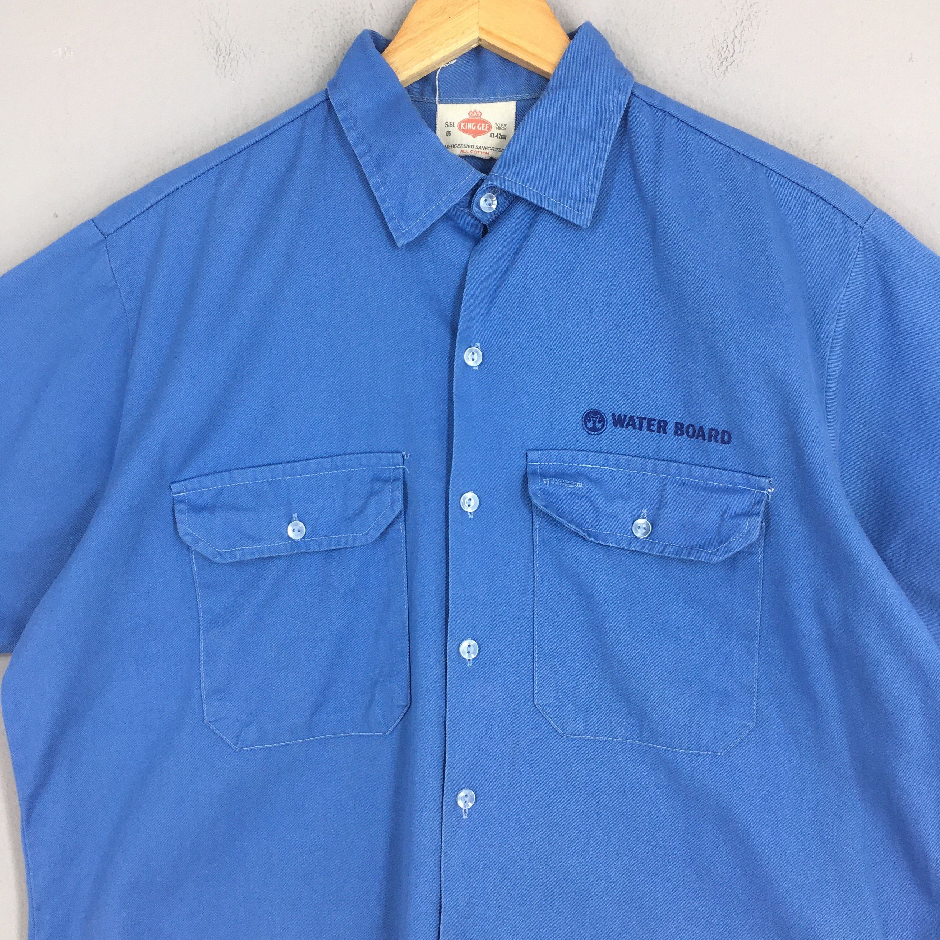 Vintage Vintage 50's King Gee Blue Uniforms Work Shirt Large Size US L / EU 52-54 / 3 - 2 Thumbnail