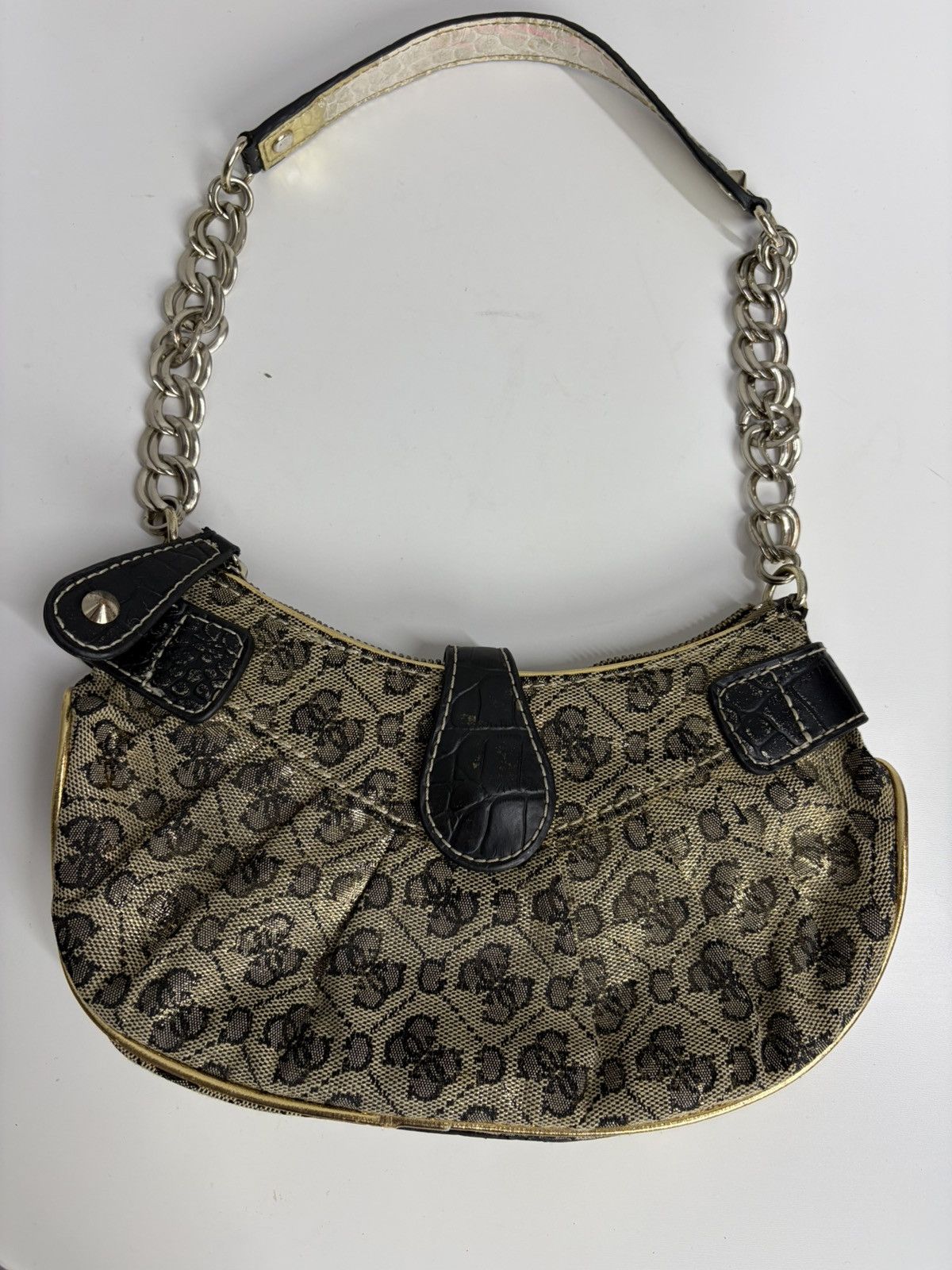 Guess Archive Guess Gold Metal y2k Baguette Shoulder Mini Bag Size ONE SIZE - 8 Thumbnail