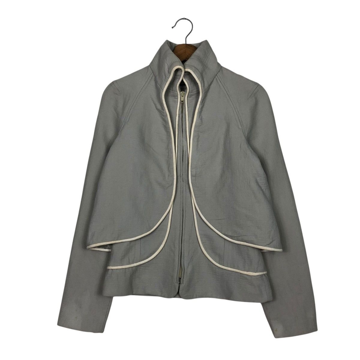 Hussein Chalayan 🔥CROPPED DOUBLE LAYER DESIGN JACKET HUSSEIN CHALAYAN Size M / US 6-8 / IT 42-44 - 3 Thumbnail