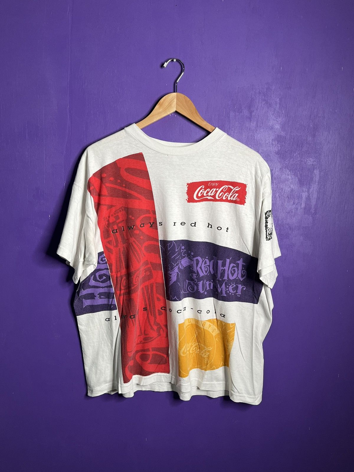 Coca Cola Vintage 90s Coca-cola red hot summer AOP t-shirt Size US XL / EU 56 / 4 - 1 Thumbnail