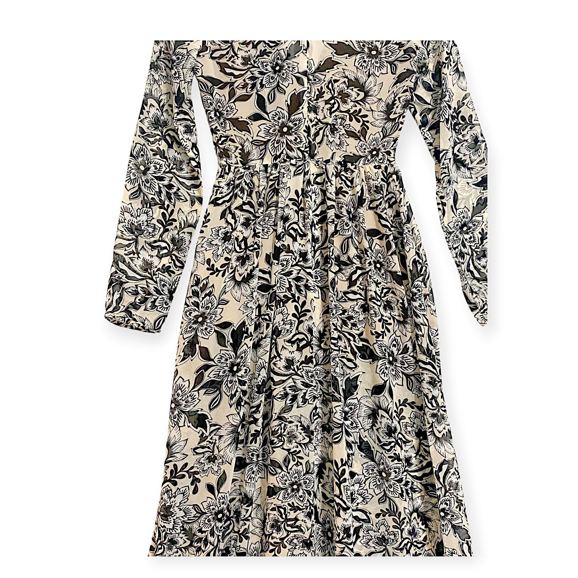 For Love & Lemons For Love & Lemons Grace Maxi Dress, Nude Floral Print, Size Size XS / US 0-2 / IT 36-38 - 12 Thumbnail