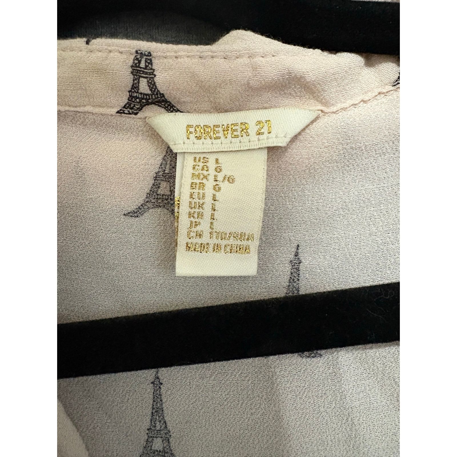 Forever 21 Forever 21 | Eiffel Tower Graphic Long Sleeve Blouse | Large Size L / US 10 / IT 46 - 3 Thumbnail