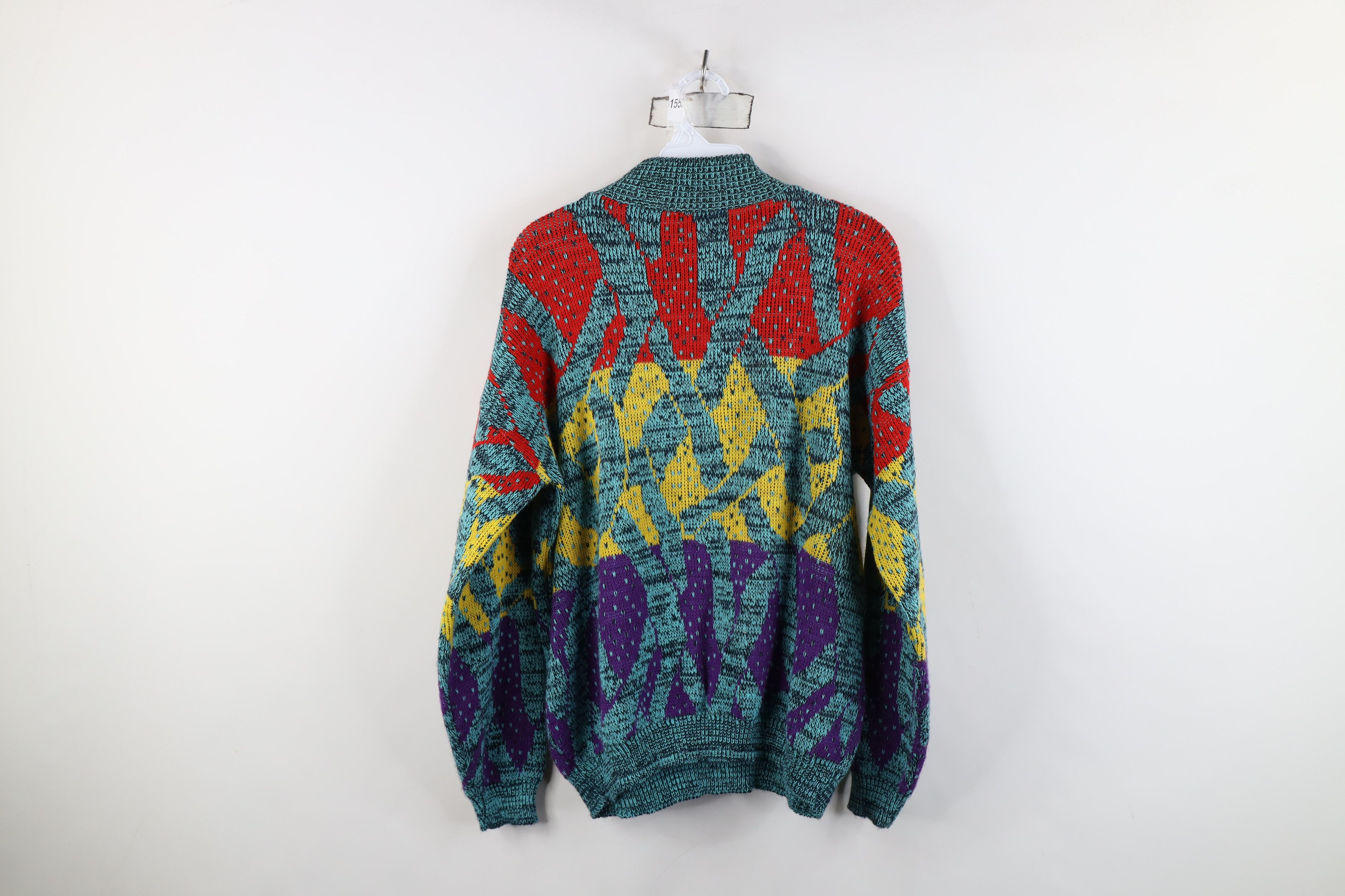 Vintage Vintage 90s Streetwear Rainbow Art Mock Neck Sweater USA Size XL / US 12-14 / IT 48-50 - 7 Thumbnail