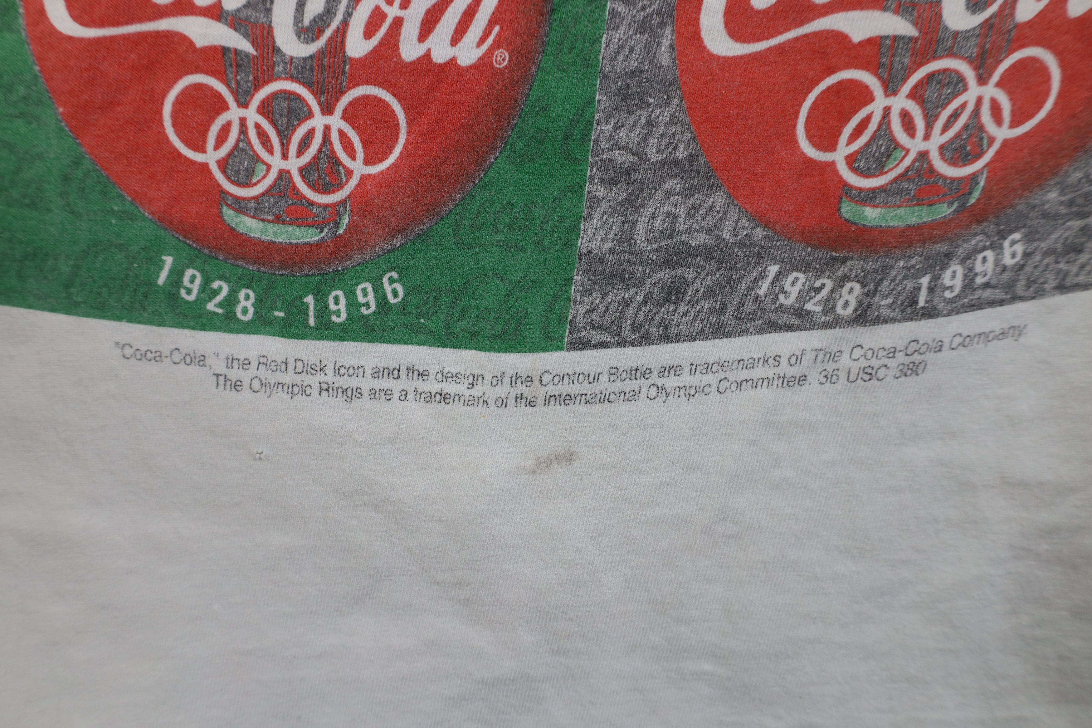 Hanes Vintage 90s Coca Cola 1996 Olympics Atlanta T-Shirt Size S / US 4 / IT 40 - 5 Thumbnail