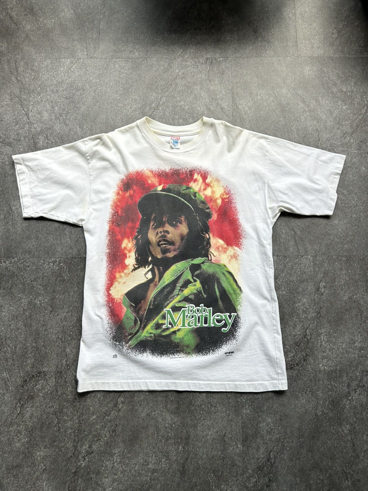 Vintage Vintage 1990s Bob Marley Tuffgong Reggae Single Stitch Tee Size US XL / EU 56 / 4 - 1 Thumbnail
