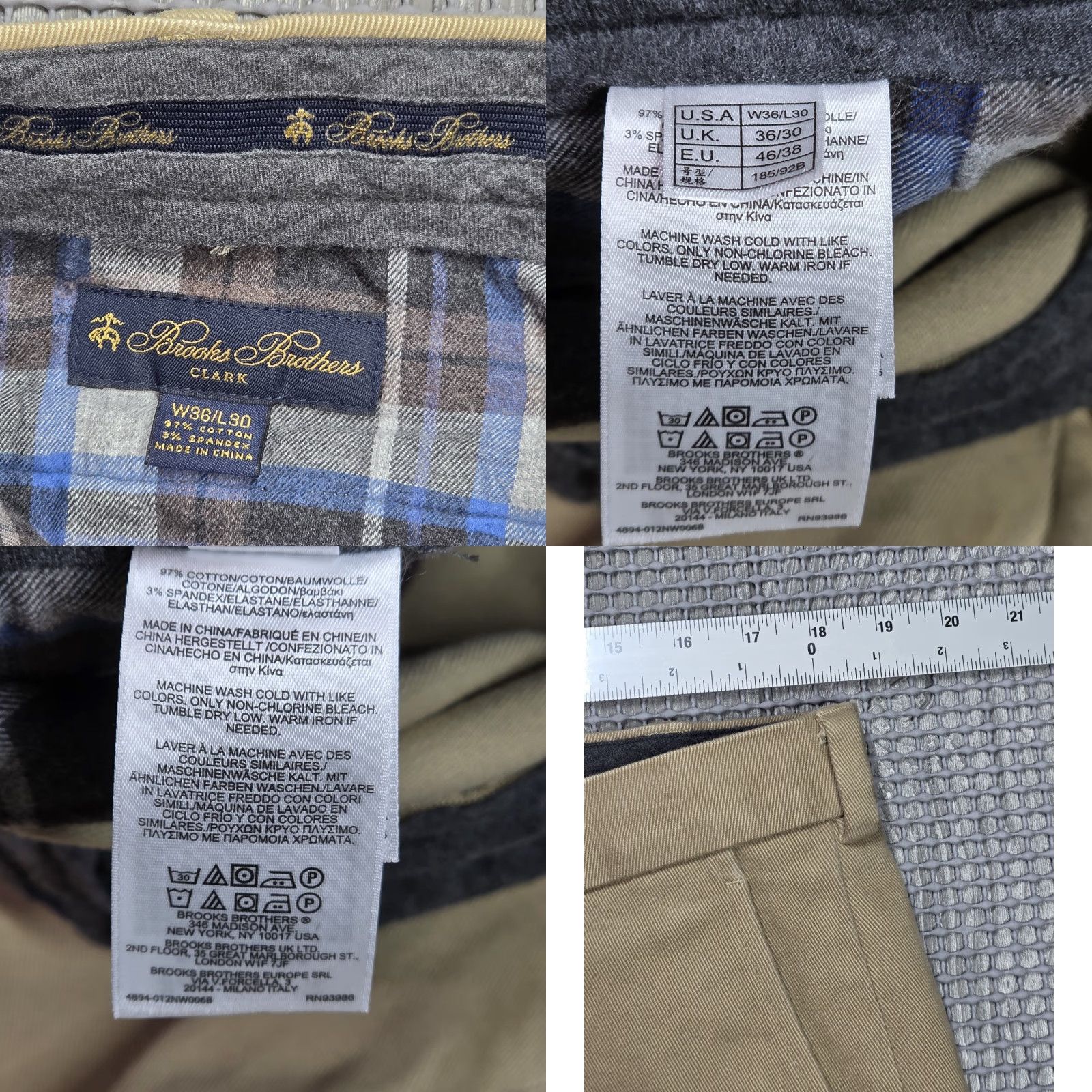 Brooks Brothers Brooks Brothers Clark Heavy Twill Beige Pants 36x30 Lined Thick Stretch Trousers Size US 36 / EU 52 - 9 Thumbnail