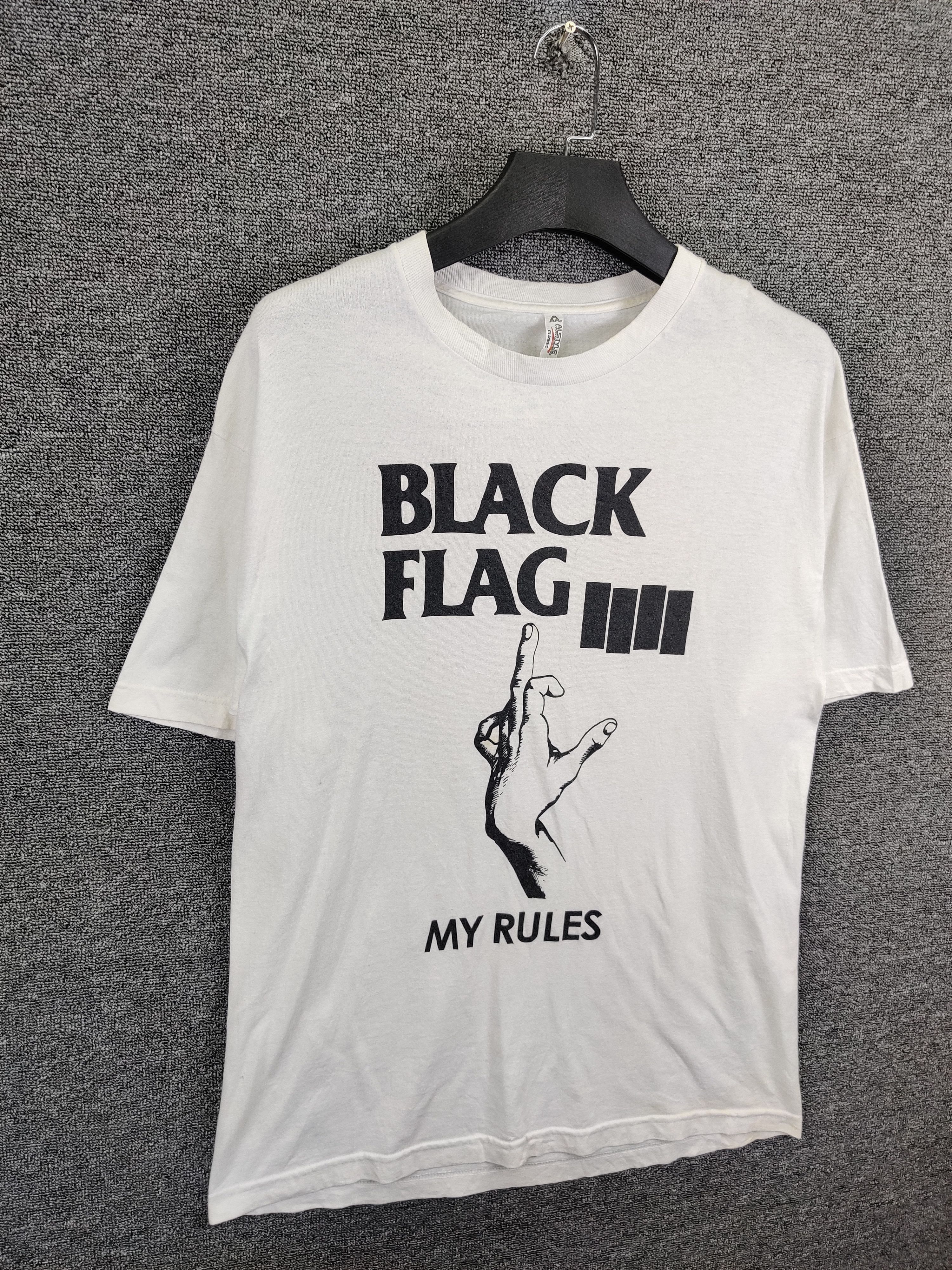 Band Tees Vintage Black Flag My Rules Band Tee Tshirt Size US L / EU 52-54 / 3 - 4 Thumbnail