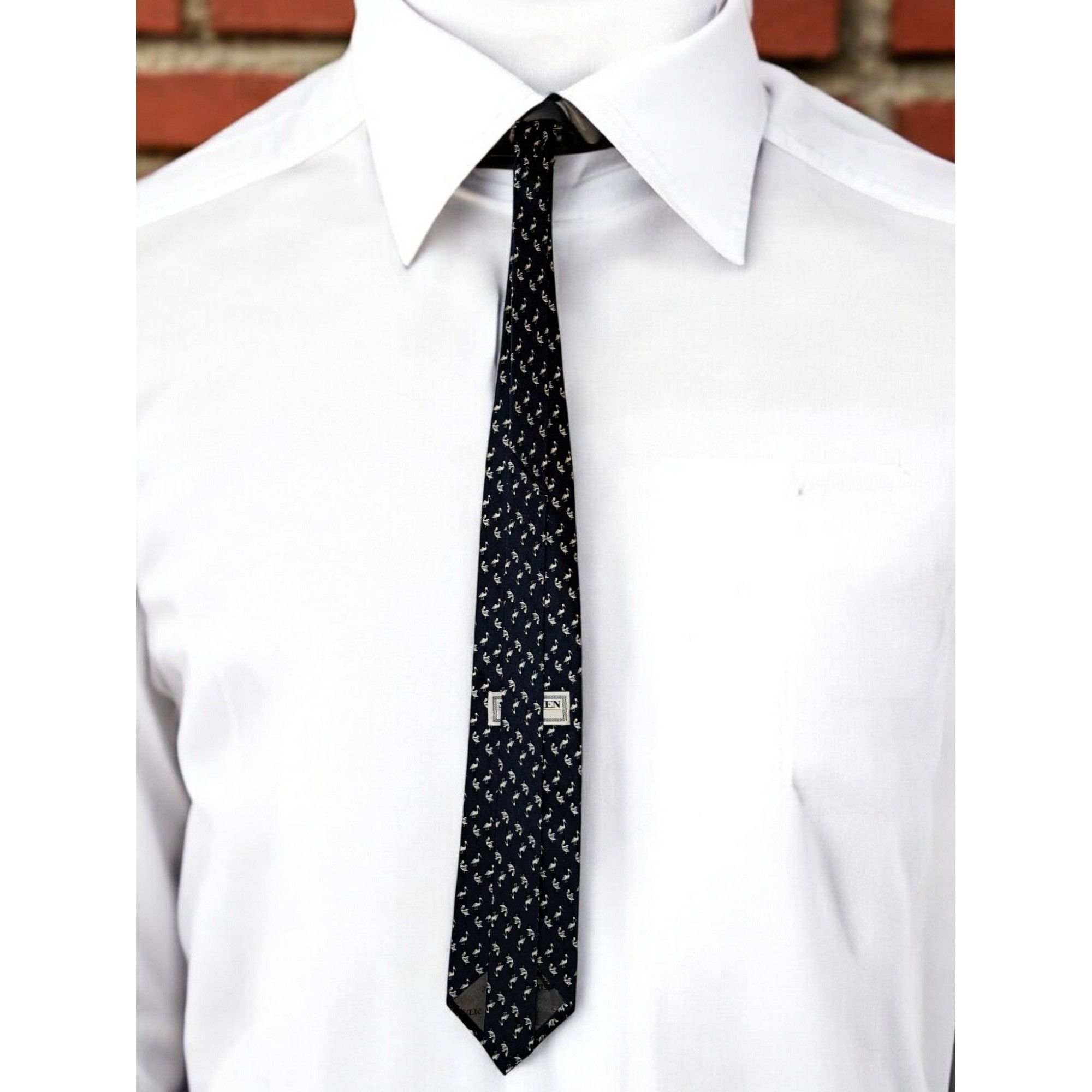 Other St. Loren Made In Italy 100% Silk Navy Blue with White Pelic Size ONE SIZE - 4 Thumbnail