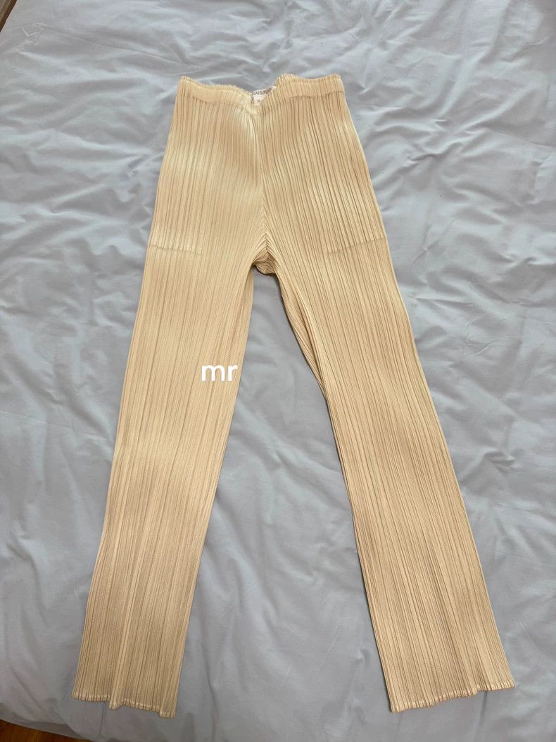 Issey Miyake Issey Miyake size:3 Champagne-colored pleated trousers Size 31" - 1 Thumbnail