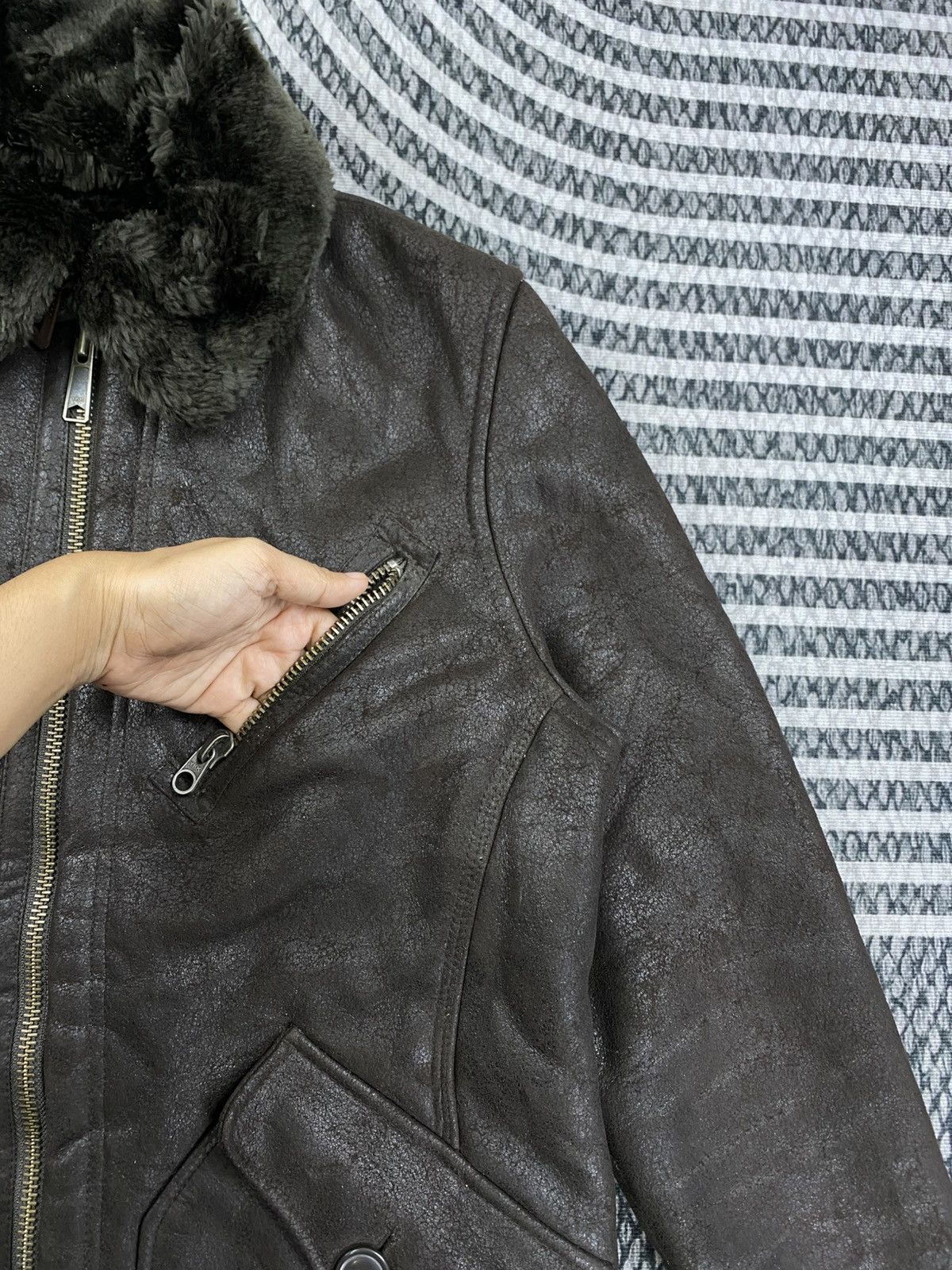 Takeo Kikuchi Vintage Takeo Kikuchi Dark Brown Sherpa Leather Jacket Size US M / EU 48-50 / 2 - 8 Thumbnail