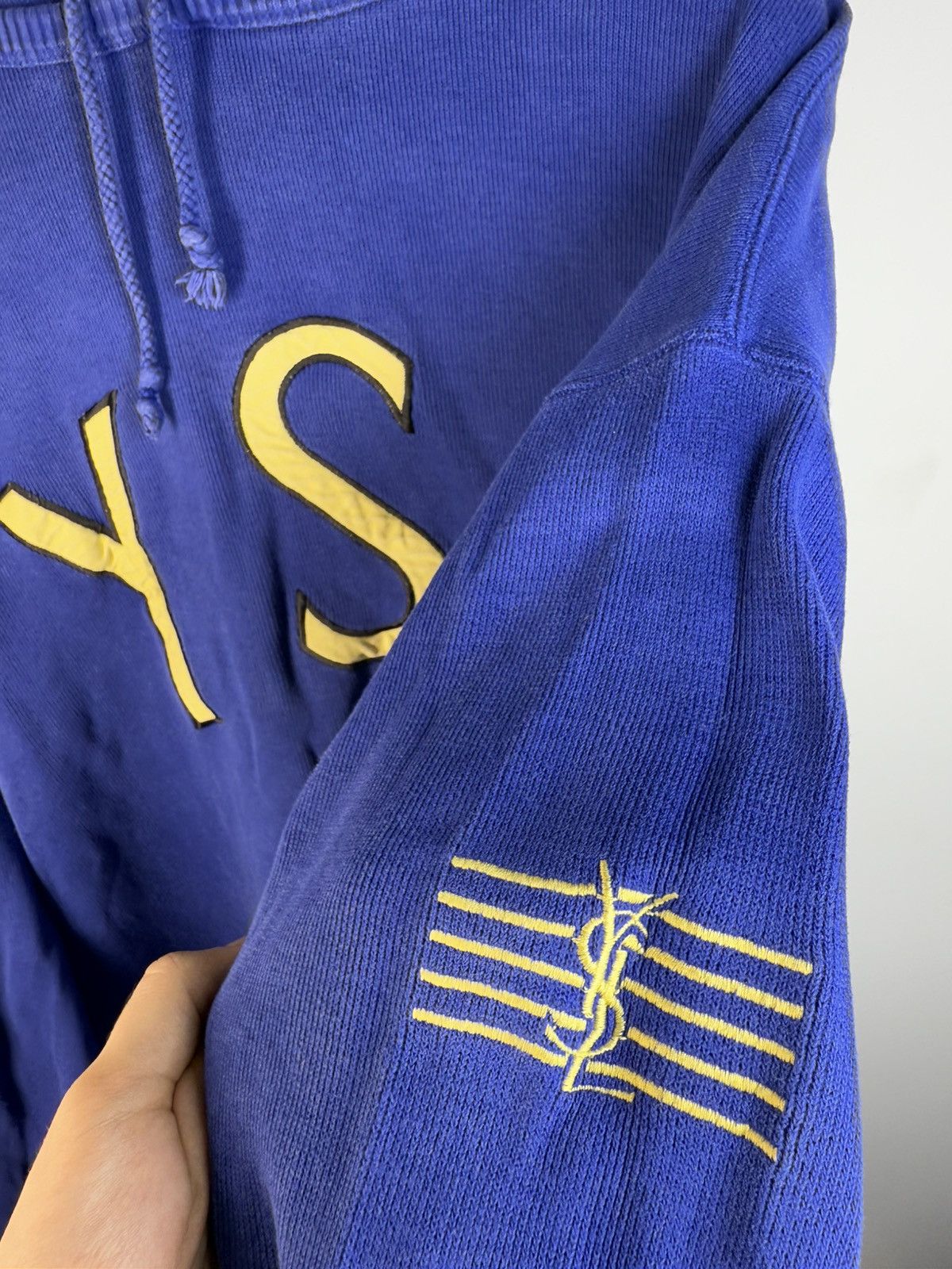 Yves Saint Laurent Big Logo YSL Hoodie Sweatshirt Rare YSL Sweater Size US XL / EU 56 / 4 - 13 Thumbnail