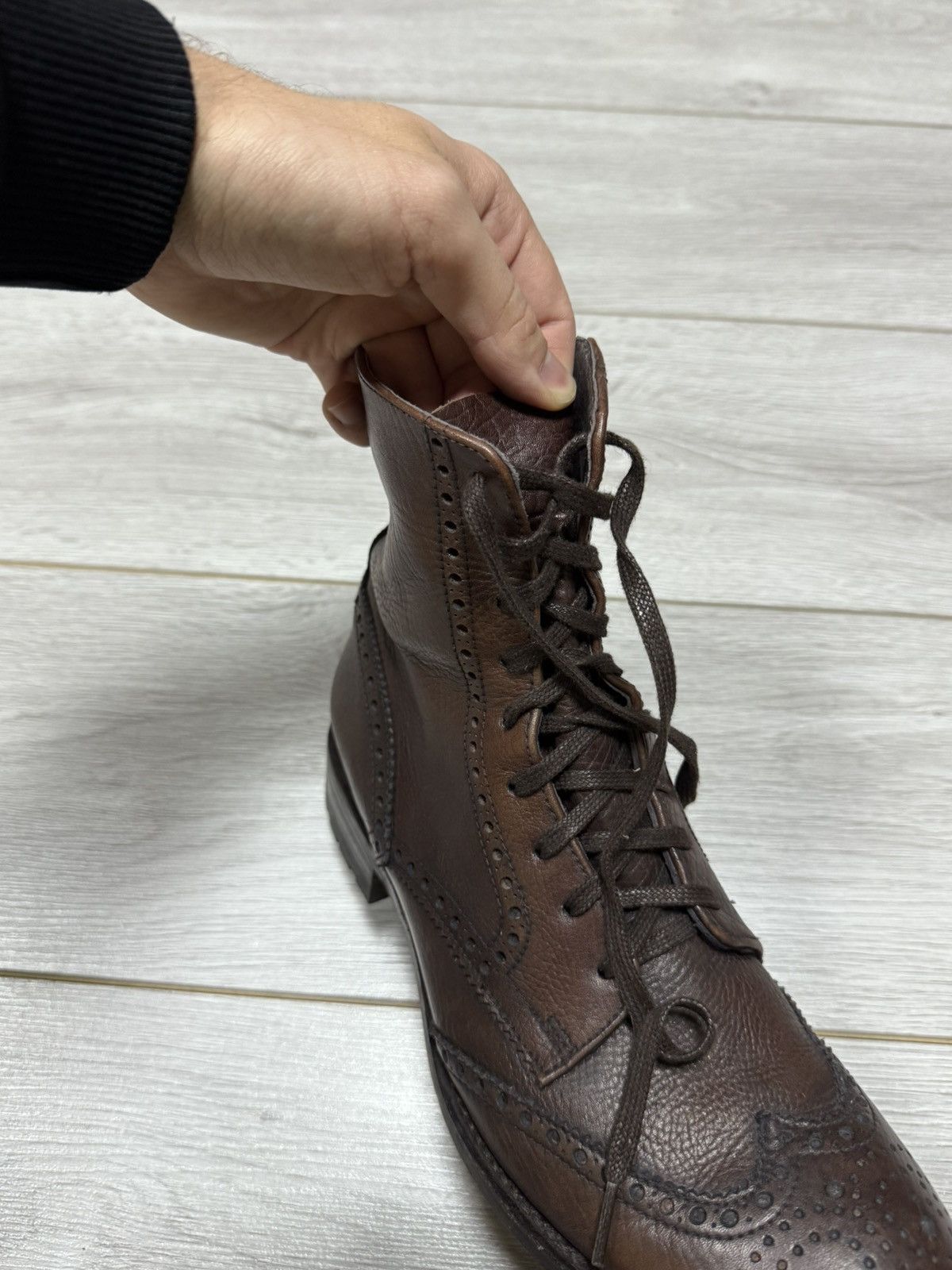 Sendra Sendra western vintage leather lace boots rare rancho Size US 8.5 / EU 41-42 - 4 Thumbnail