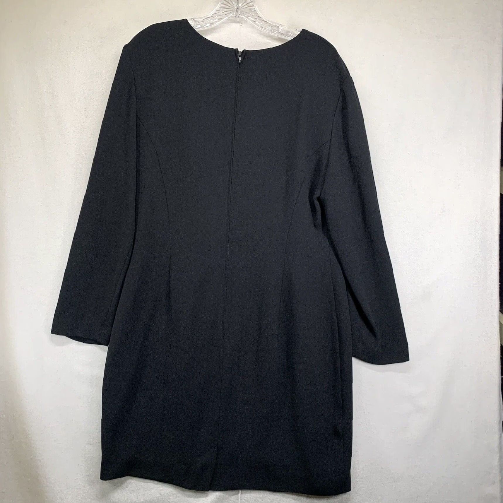 Vintage Vintage Chaus Black Dress 3 Flower Neckline Gothic Whimsical LBD Size 12 Size XL / US 12-14 / IT 48-50 - 2 Thumbnail