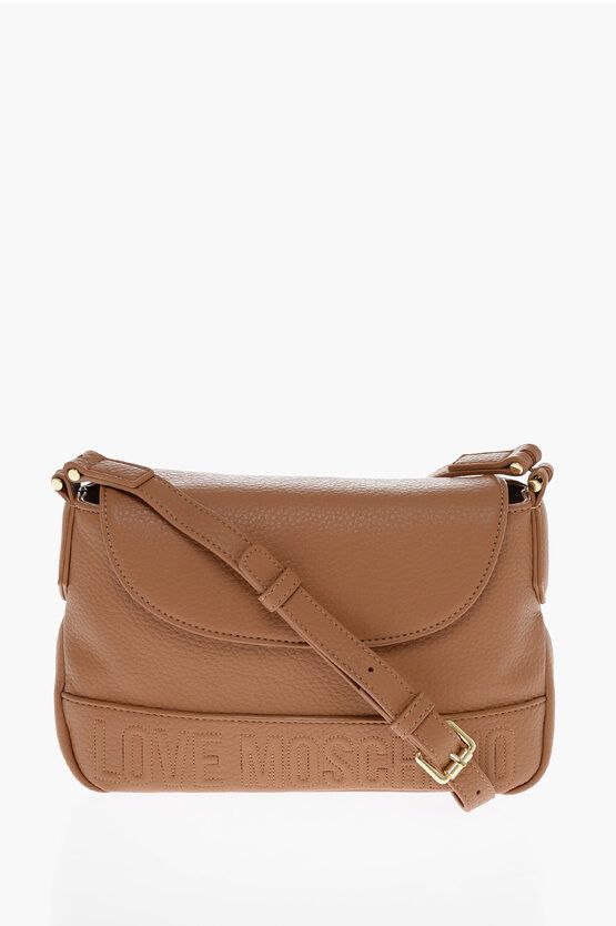 LOVE Textured Faux Leather Crossbody Bag