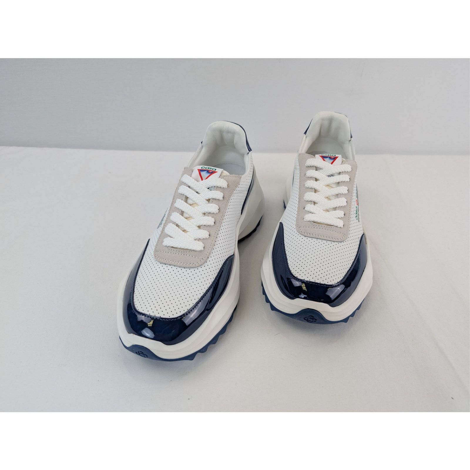 Casablanca o1rshd1 Leather Mens Atlantis Sneaker in White / Navy Size US 9.5 / EU 42-43 - 9 Thumbnail