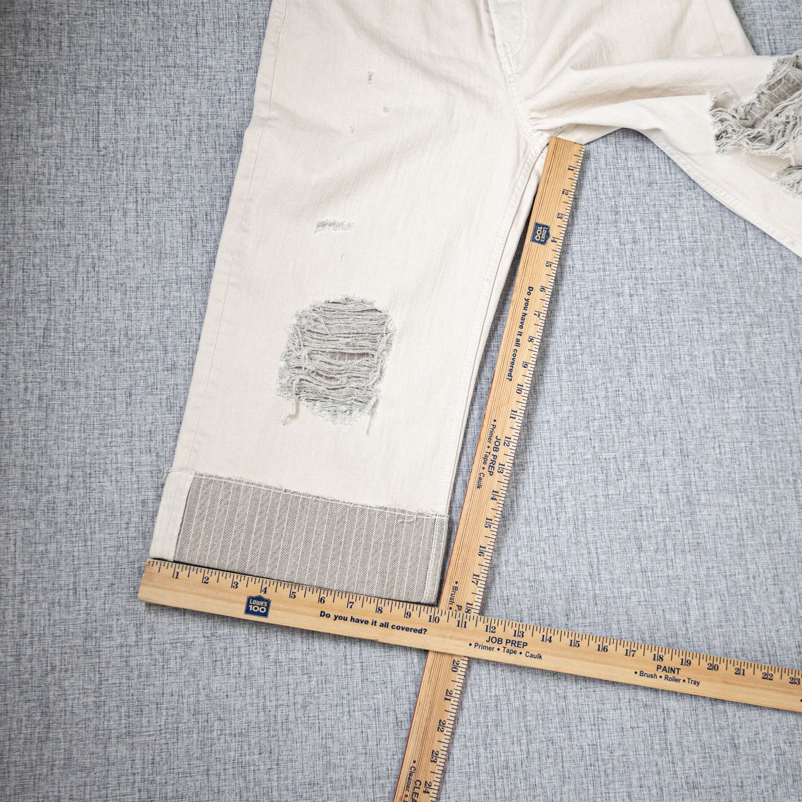 RE/DONE RE/DONE Cuffed super Cropped Denim Jeans Cream white 26waist Size 26" / US 2 / IT 38 - 11 Thumbnail