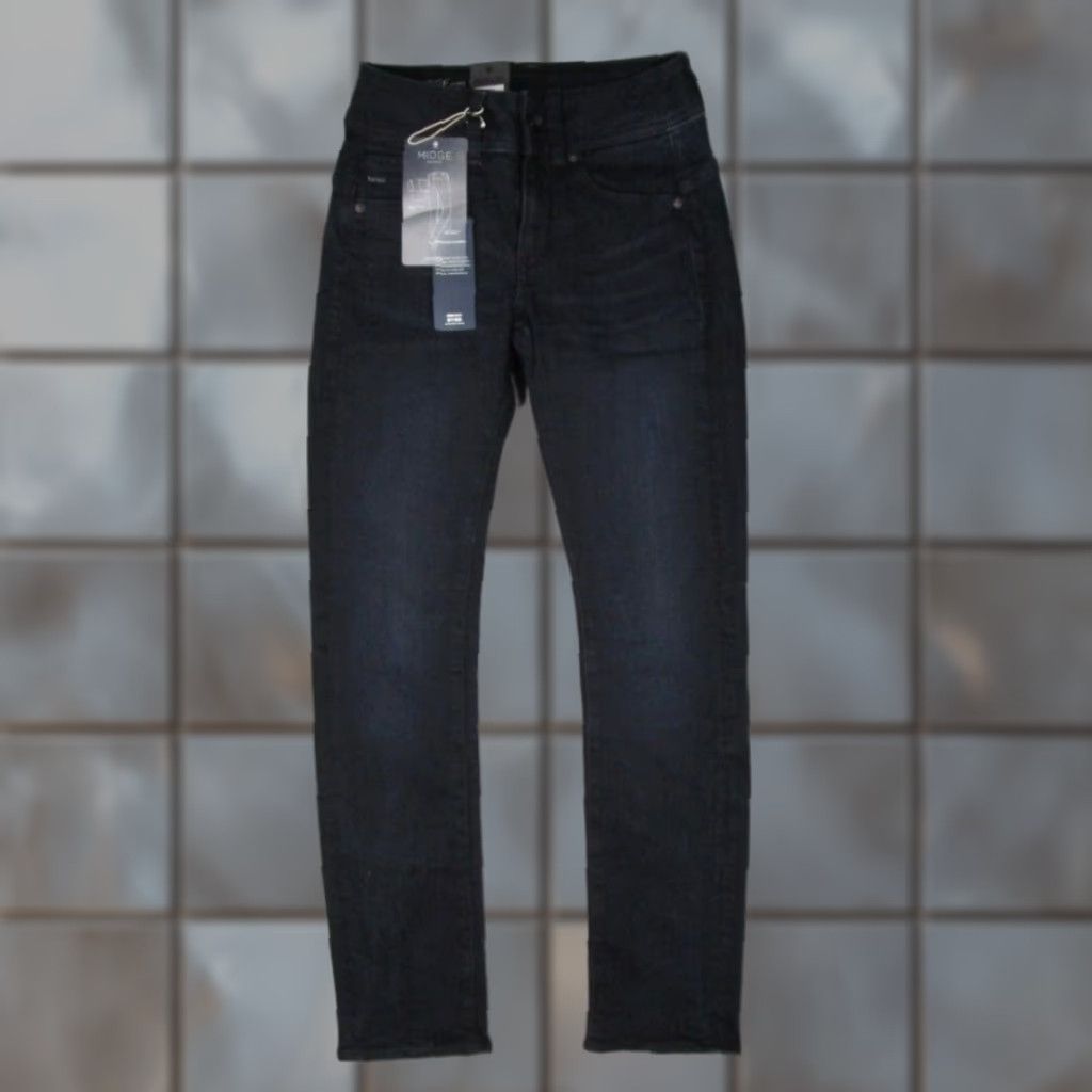 G-Star G-Star Raw Womens Blue Midge Straight Indigo Dyed Denim Jeans Size 25 x 30 Mid Rise 5-Pocket Cotton Blend Size 42" / US 20 - 1 Thumbnail