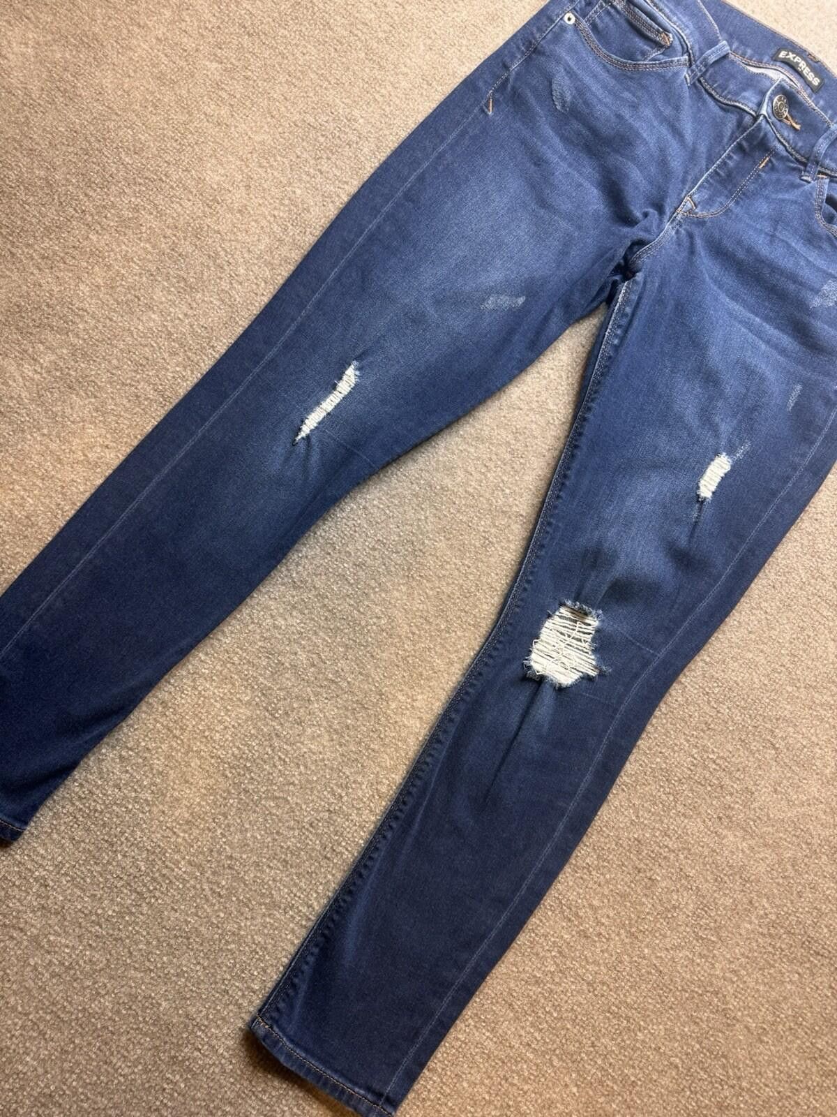 Express Express Jeans Womens EXP Mid Rise Distressed Skinny 8 755 Size 30" / US 8 / IT 44 - 1 Thumbnail