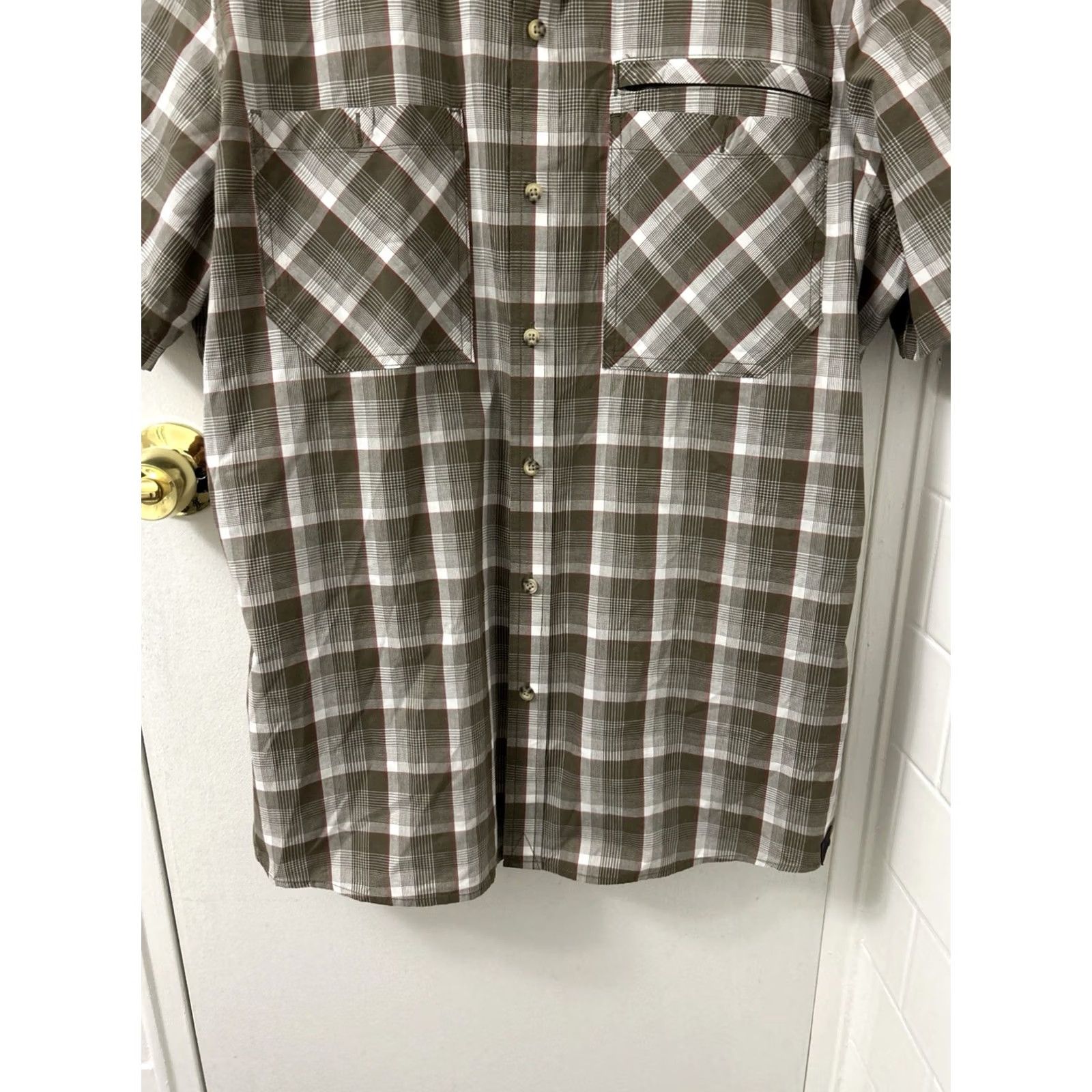Vintage VINTAGE LL Bean Shirt Mens XL Brown Plaid Pockets Button Down S/S 504174 Size US XL / EU 56 / 4 - 3 Thumbnail