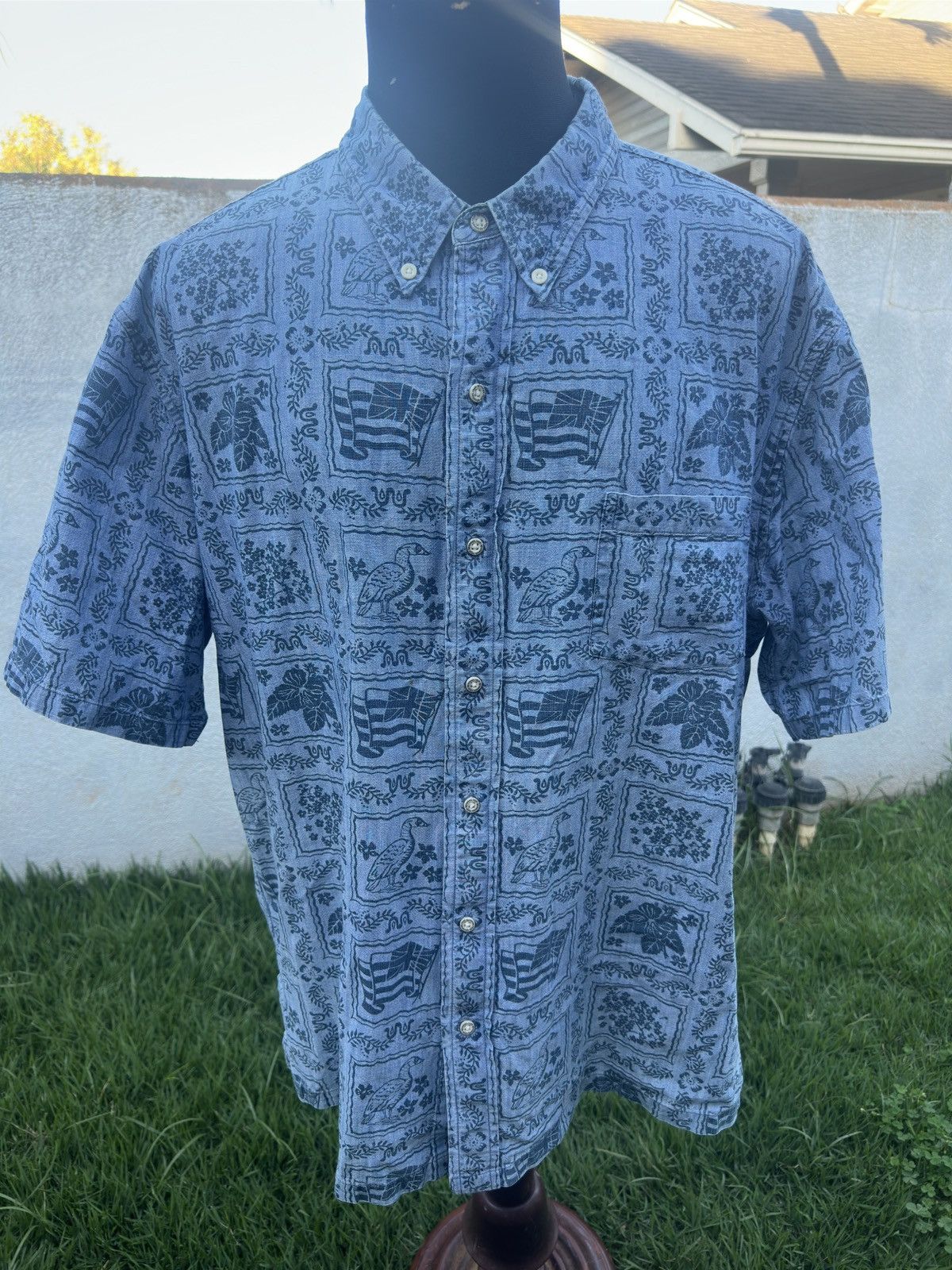 Reyn Spooner PreOwned Reyn Spooner Blue Hawaiian Shirt Men's XL Size US XL / EU 56 / 4 - 1 Thumbnail