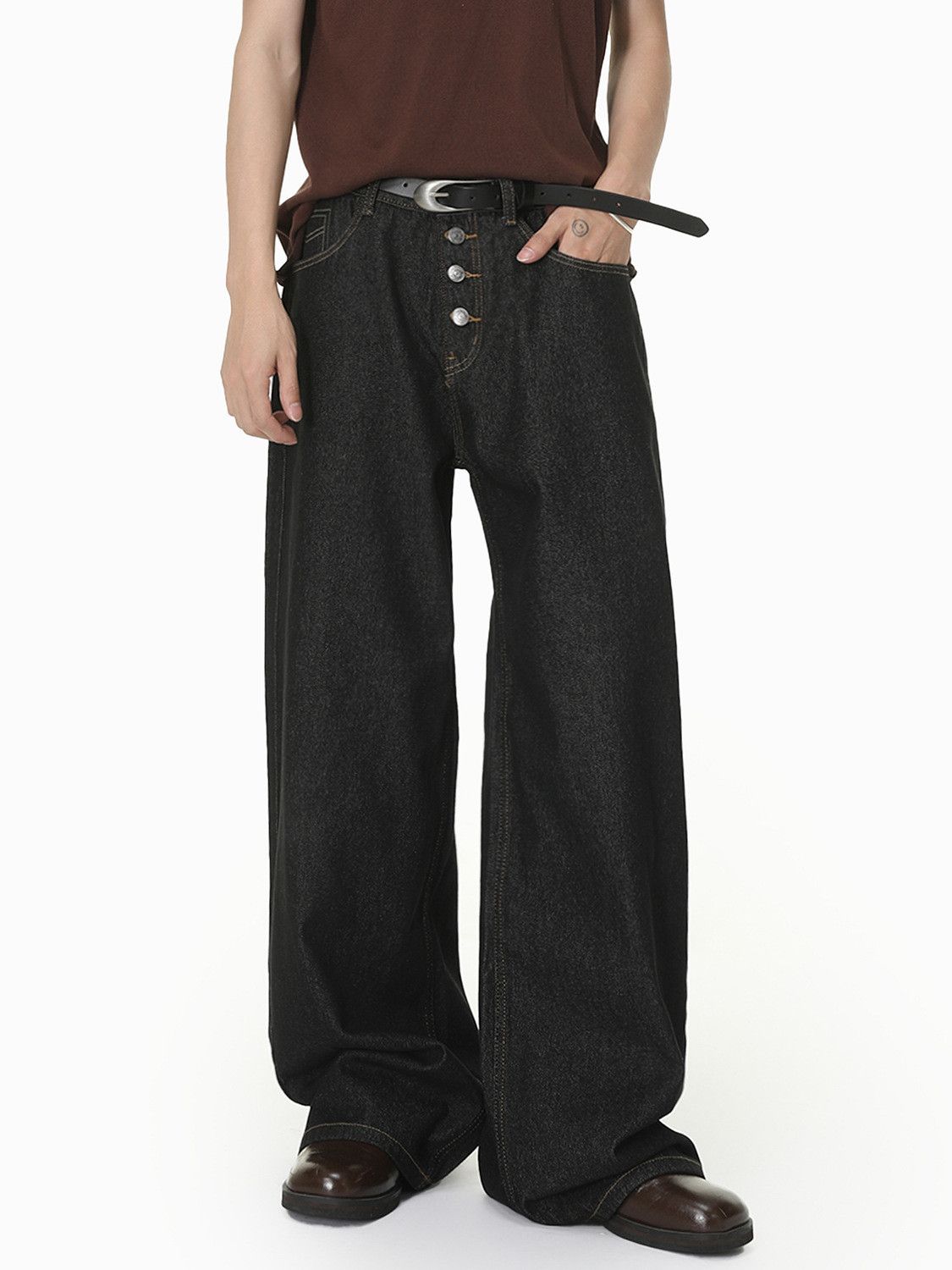 Japanese Brand Men's High-Street Retro Washed Straight-Leg Jeans Size US 32 / EU 48 - 4 Thumbnail
