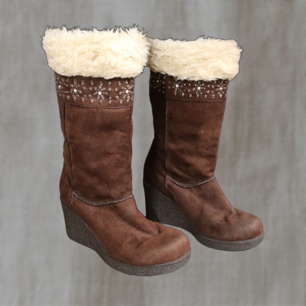 American Eagle Outfitters American Eagle Boots Brown Soft Sued Heel 64546 Women's Size 7 Size US 7 / IT 37 - 1 Thumbnail