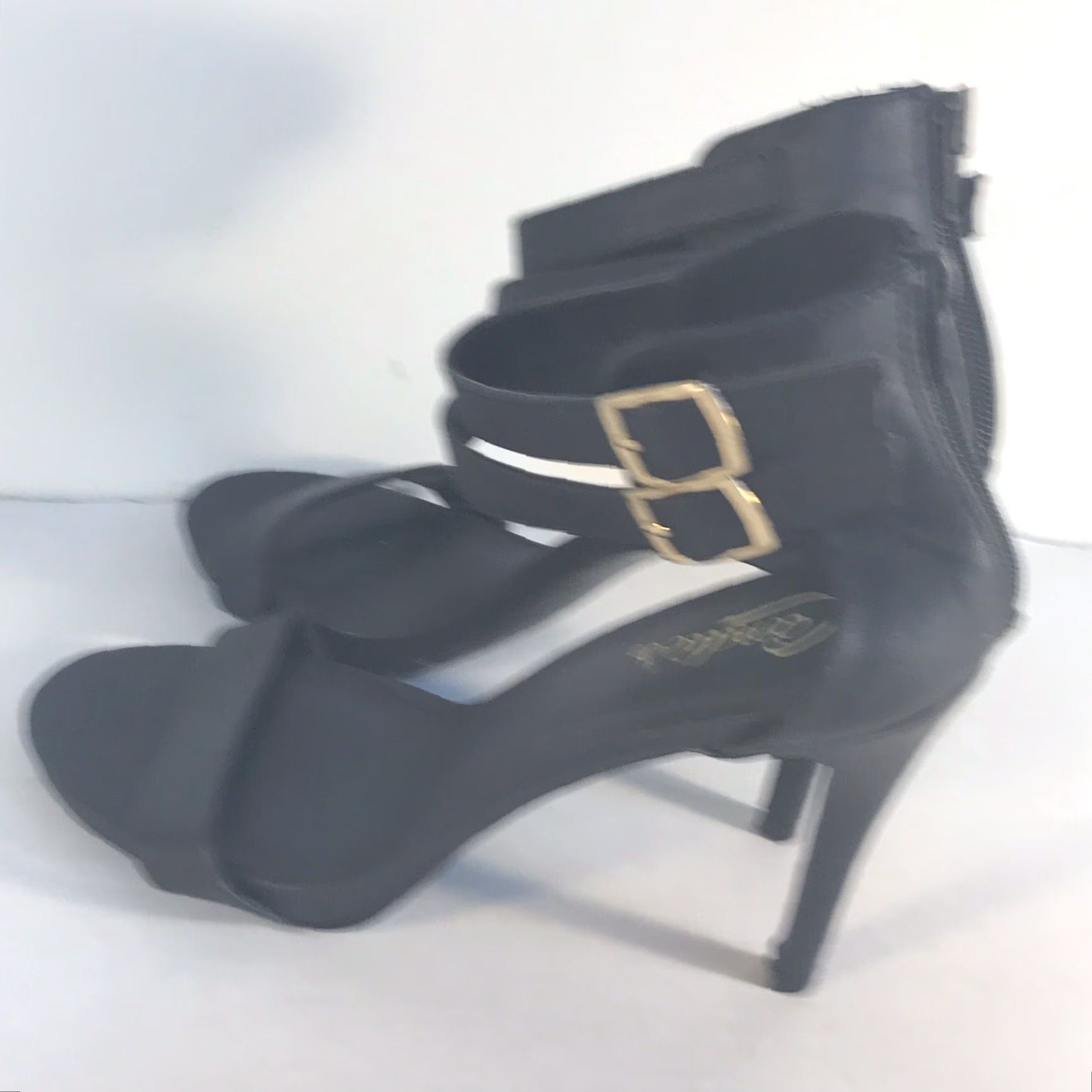 Vintage Candies Women’s Black Strappy Buckle 4in Stiletto Heel Size 8.5M Formal Fashion Size US 9 / IT 39 - 3 Thumbnail