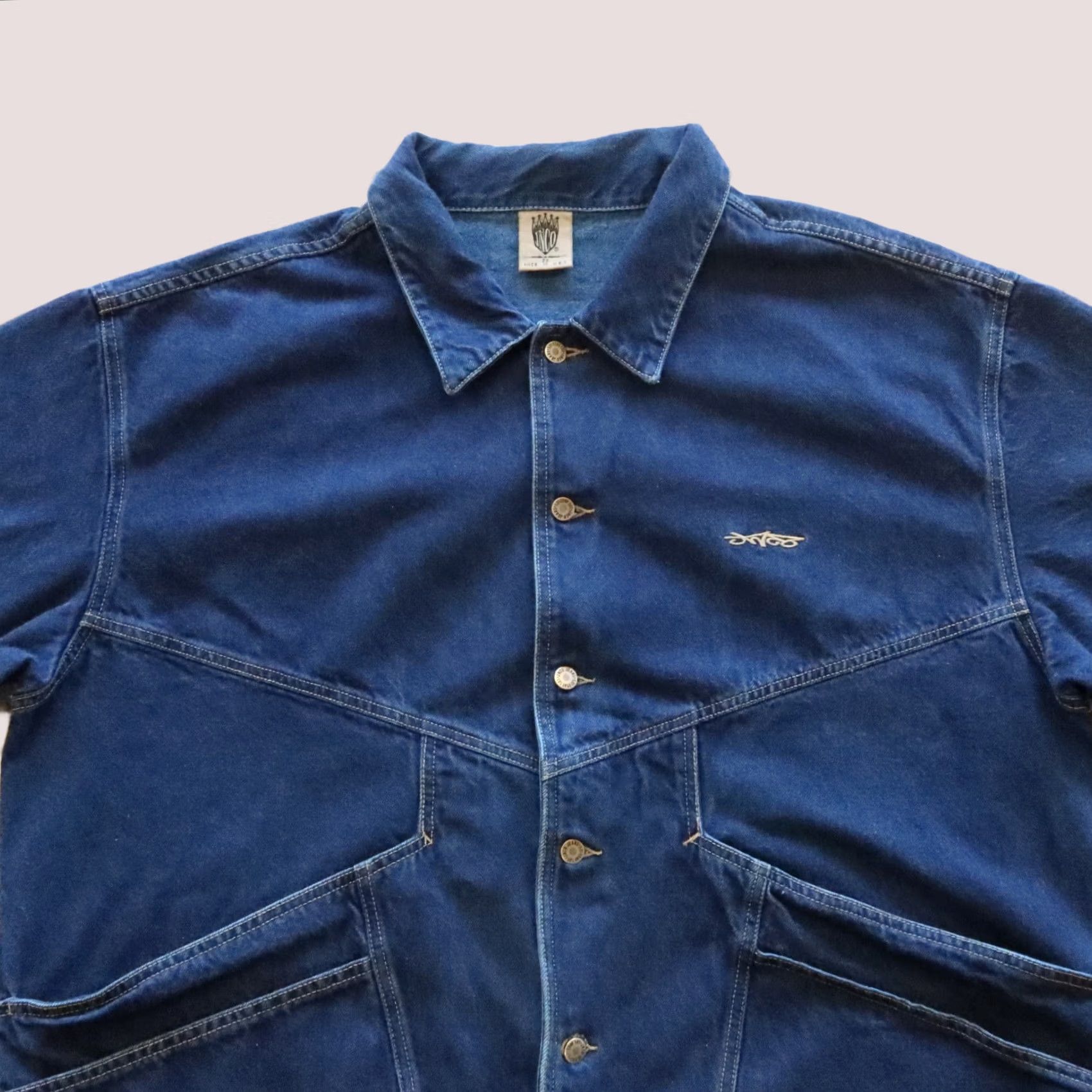 JNCO VINTAGE JNCO Denim Jacket Size XXL Blue Men Jacket 2XL Denim Parka 1990s Size US 39 - 1 Thumbnail