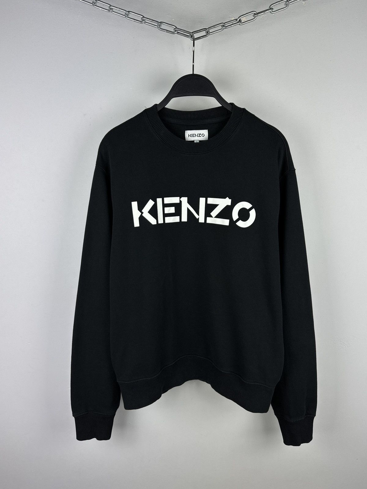 Men’s Luxury Kenzo Paris Big Logo Black Sweatshirt
