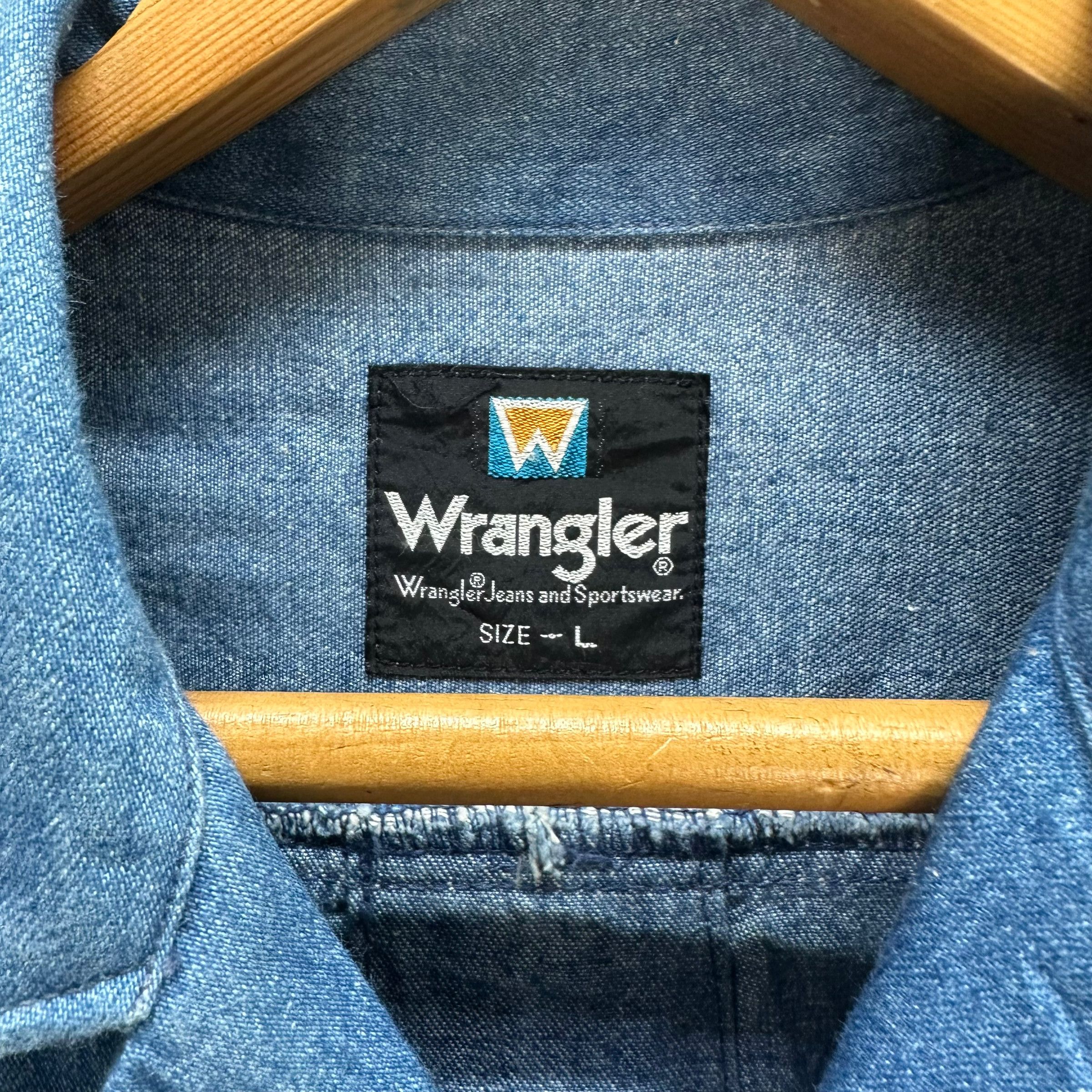 Wrangler VINTAGE 90's WRANGLER SOFT DENIM CHORE JACKET #8051-198 Size L / US 10 / IT 46 - 7 Thumbnail