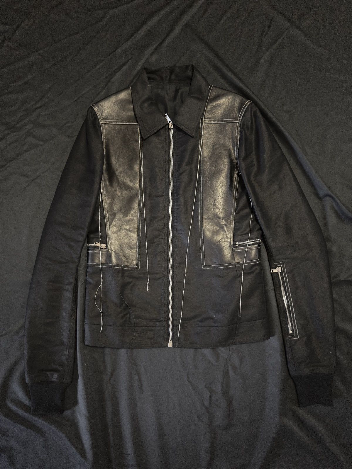 image of Rick Owens Ss19 Babel Tassel Patchwork Jacket in Black, Men's (Size Medium)