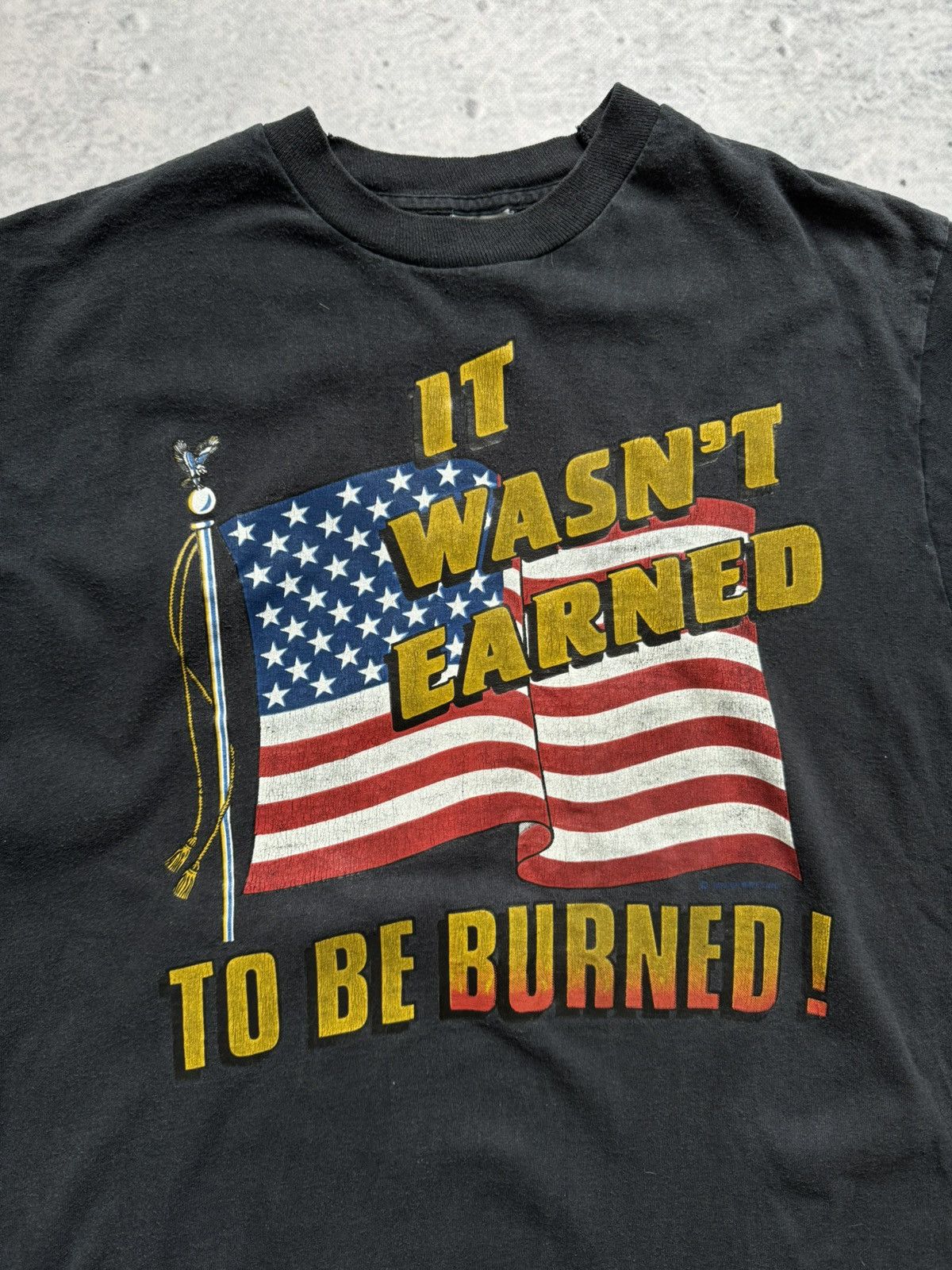 Fruit Of The Loom × Vintage 90s Vintage Fruit rare tee It wasn’t Earned To Be Burned Size US XL / EU 56 / 4 - 2 Thumbnail