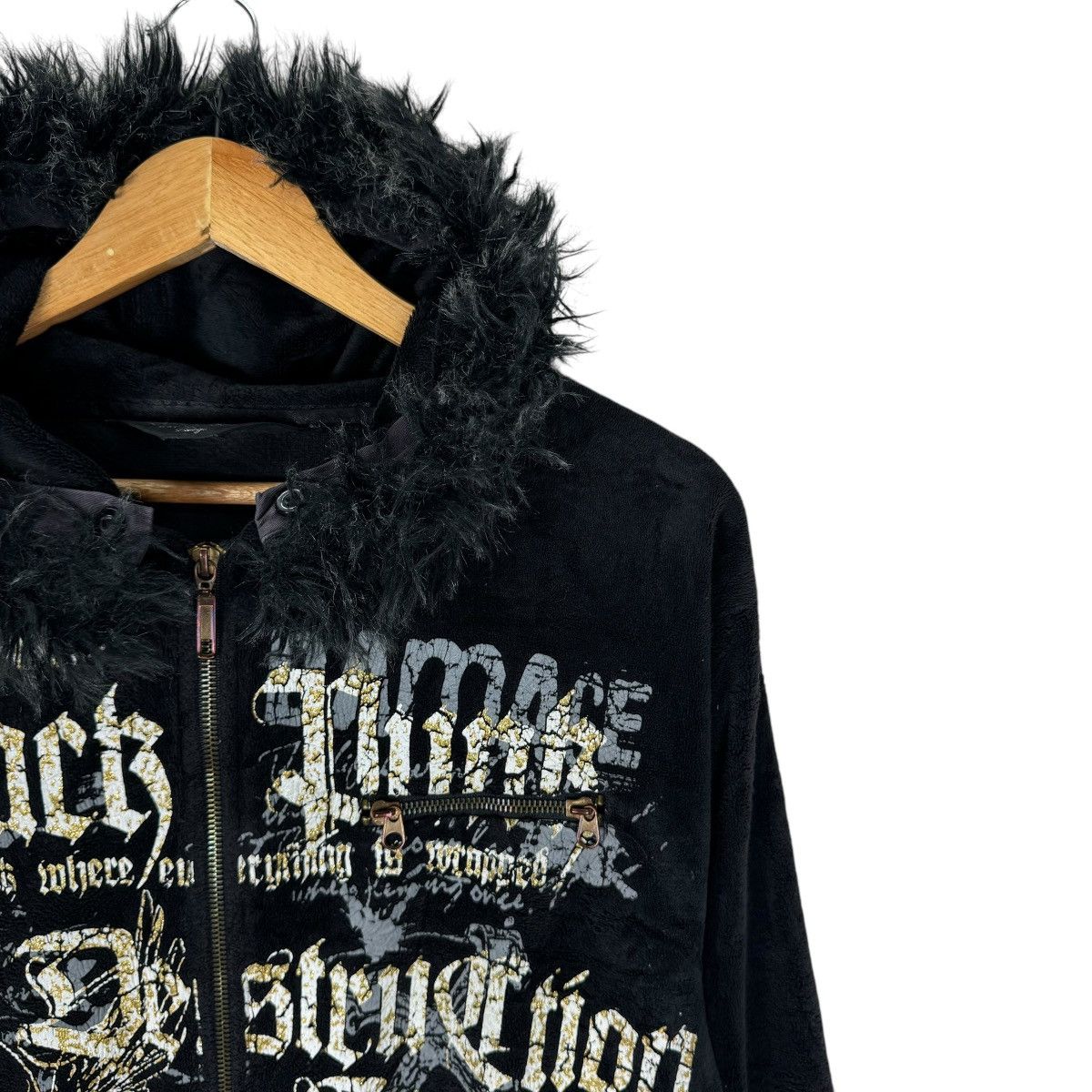 If Six Was Nine 🌟BEAUMERE FUR HOODIE FLEECE JACKET Size US L / EU 52-54 / 3 - 3 Thumbnail