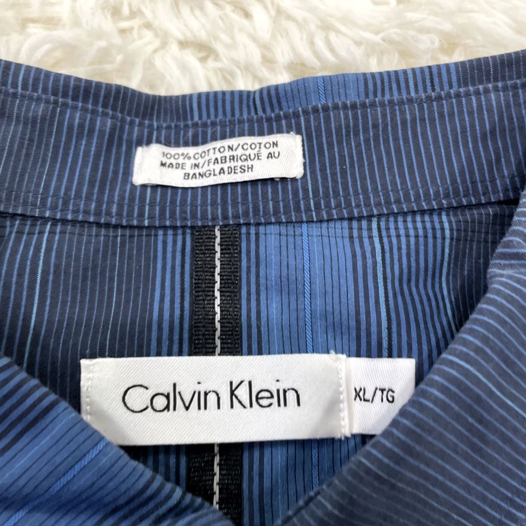 Calvin Klein CALVIN KLEIN Button Shirt Men XL Striped Y2k Blue Plaid Casual XL Size US XL / EU 56 / 4 - 4 Thumbnail