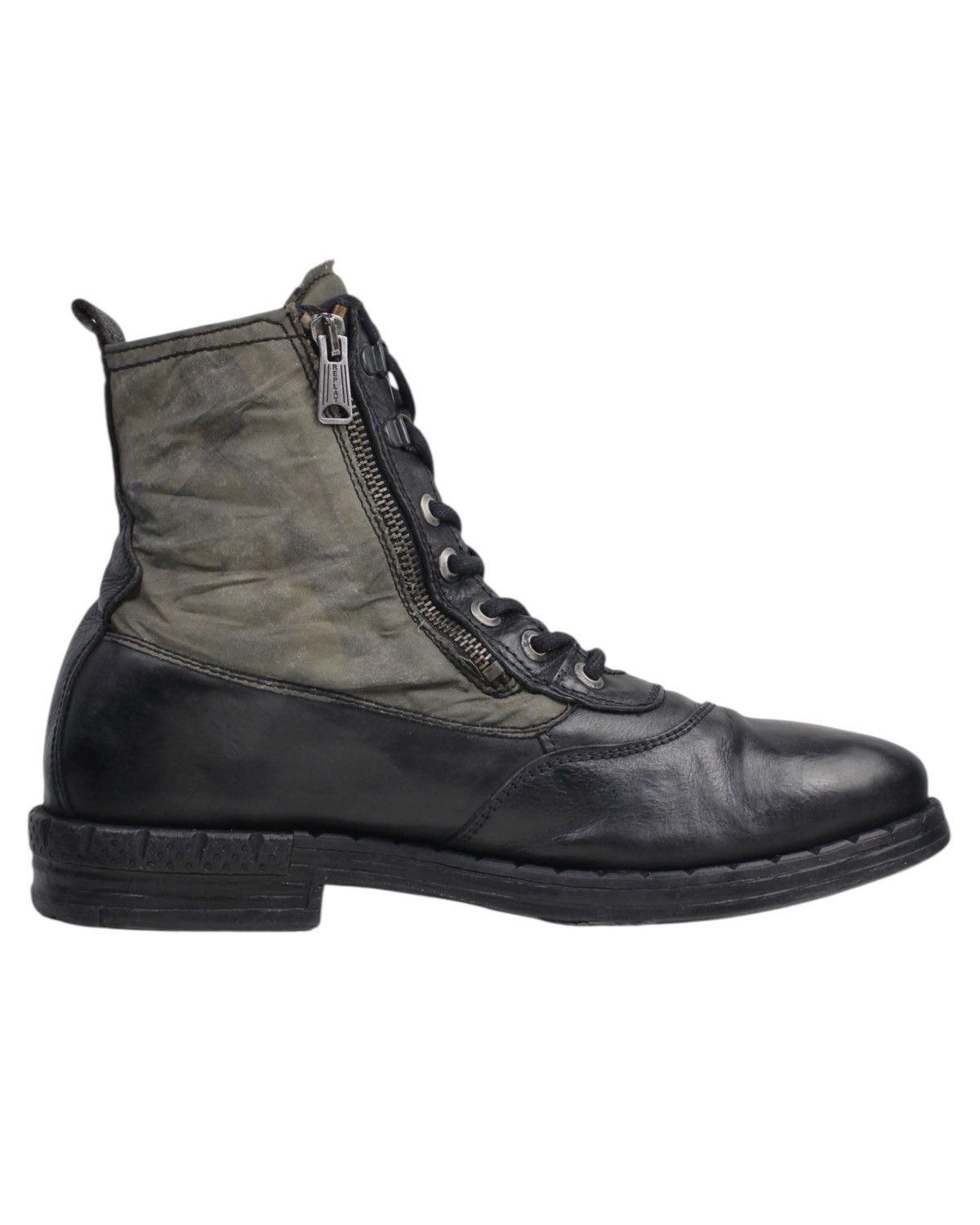 If Six Was Nine 2000S REPLAY WAXED SHADOWFIELD MILITARY ZIP BOOTS Size US 9 / EU 42 - 7 Thumbnail