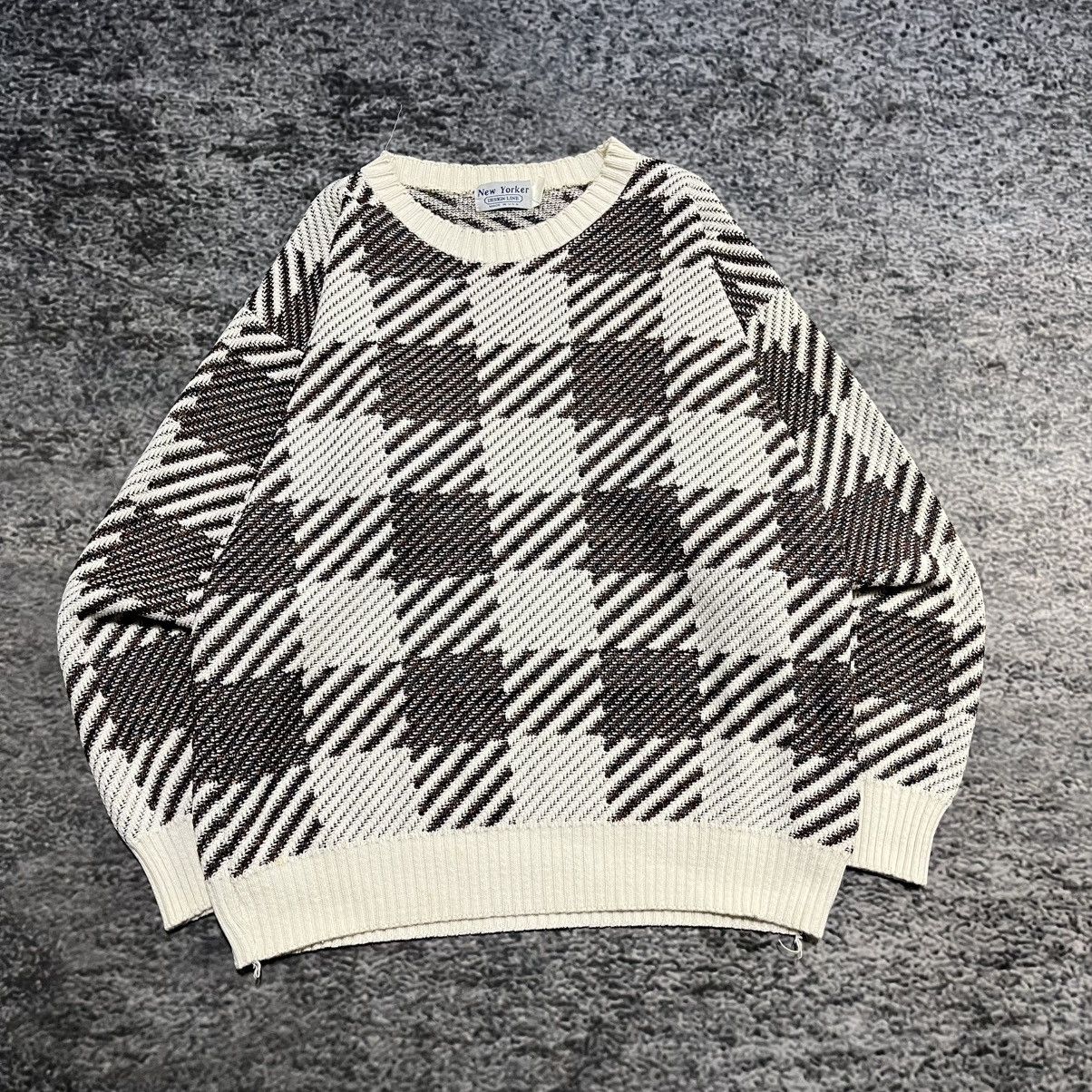 Vintage Vintage 90s New Yorker Plaid Pattern Grandpa Sweater Large Size US L / EU 52-54 / 3 - 3 Thumbnail