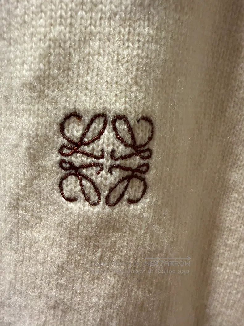 Loewe Loewe Ivory and red-brown blend cardigan with V-neck desig Size S / US 4 / IT 40 - 3 Thumbnail