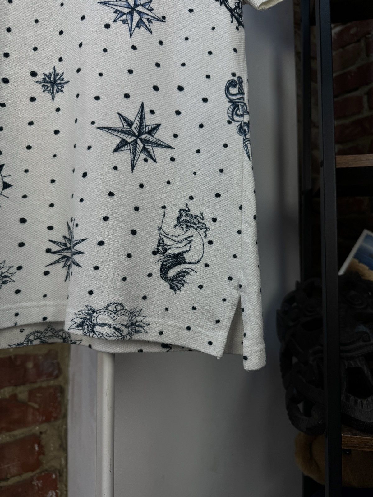 Alexander McQueen × Designer ALEXANDER MCQUEEN Lost At Sea Tattoo Printed Polo Shirt Size US S / EU 44-46 / 1 - 4 Thumbnail