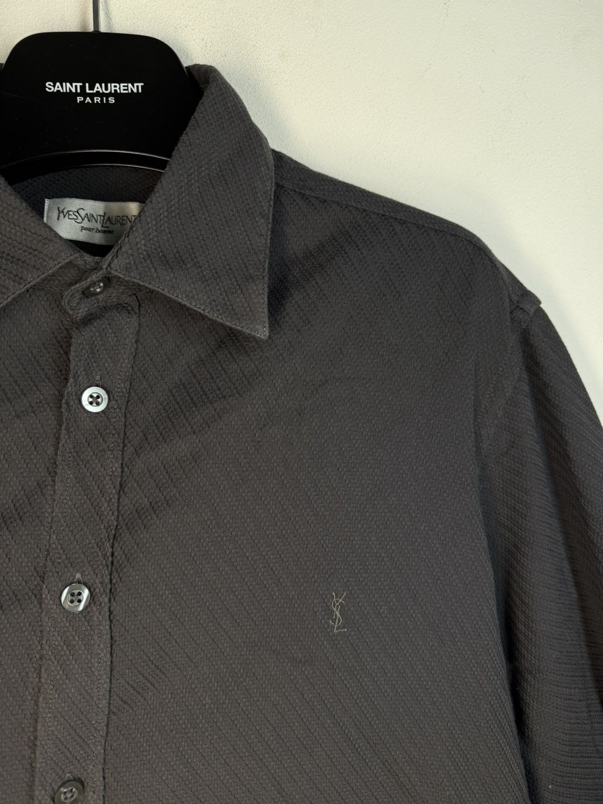 Yves Saint Laurent Carbon YSL Shirt Dark Grey Size US L / EU 52-54 / 3 - 14 Thumbnail