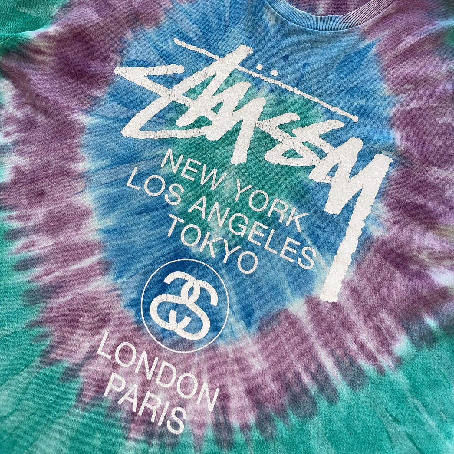 Stussy Stussy World Tour Tie Dye T-Shirt - Teal L Size US L / EU 52-54 / 3 - 3 Thumbnail